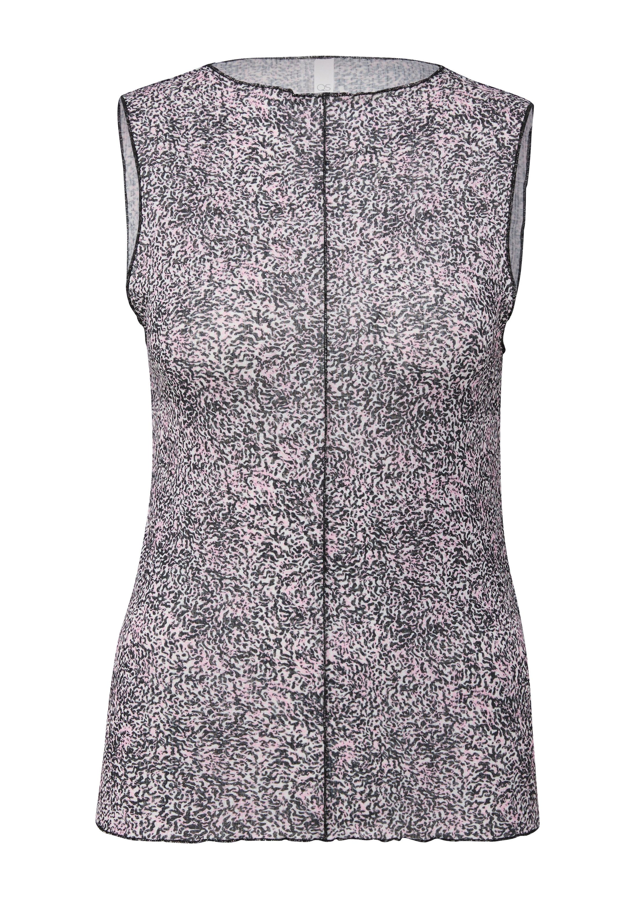 QS Muskelshirt T-Shirt Semitransparentes Top aus Mesh