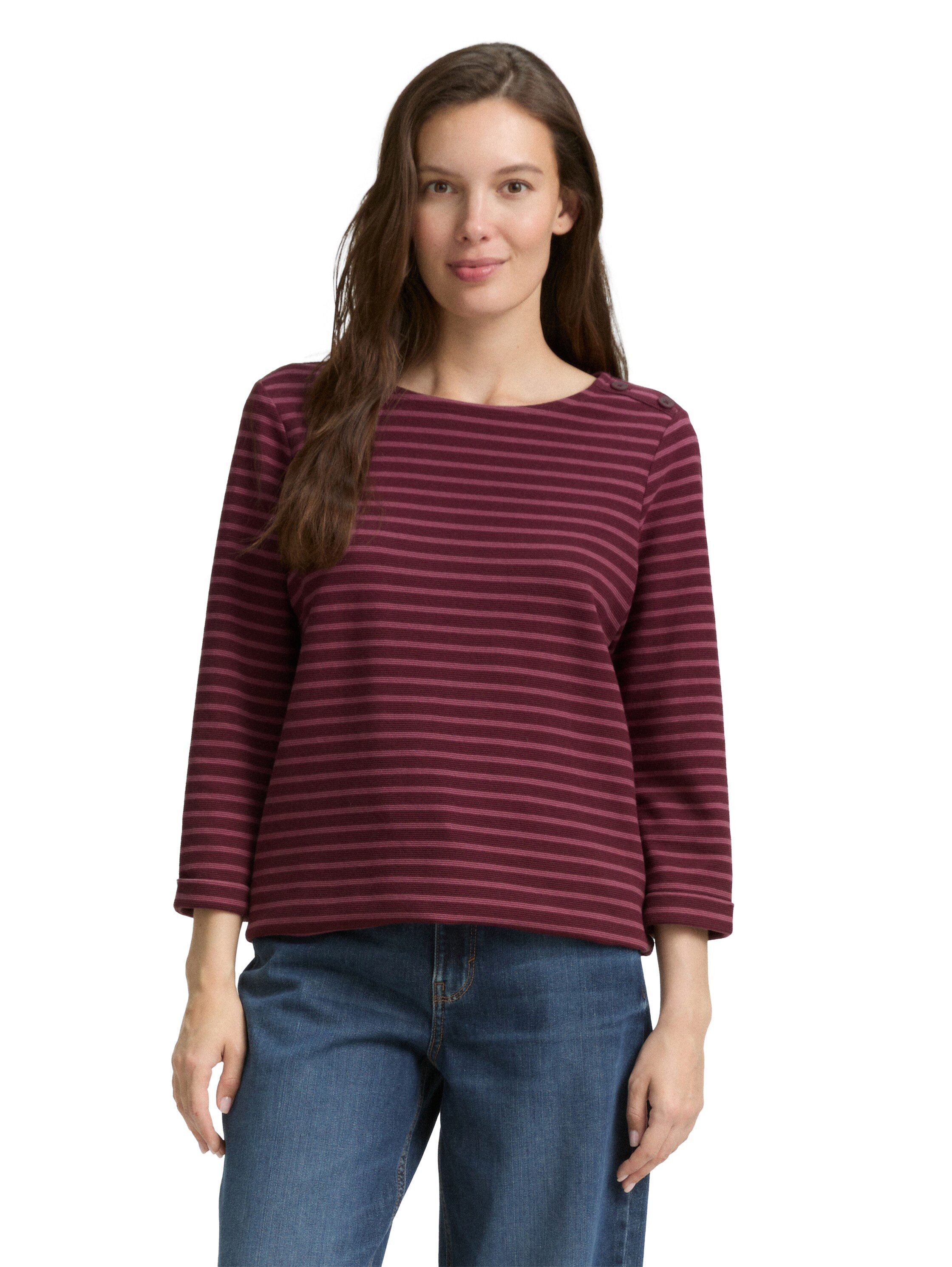 TOM TAILOR Langarmshirt mit Knöpfen an der Schulter günstig online kaufen