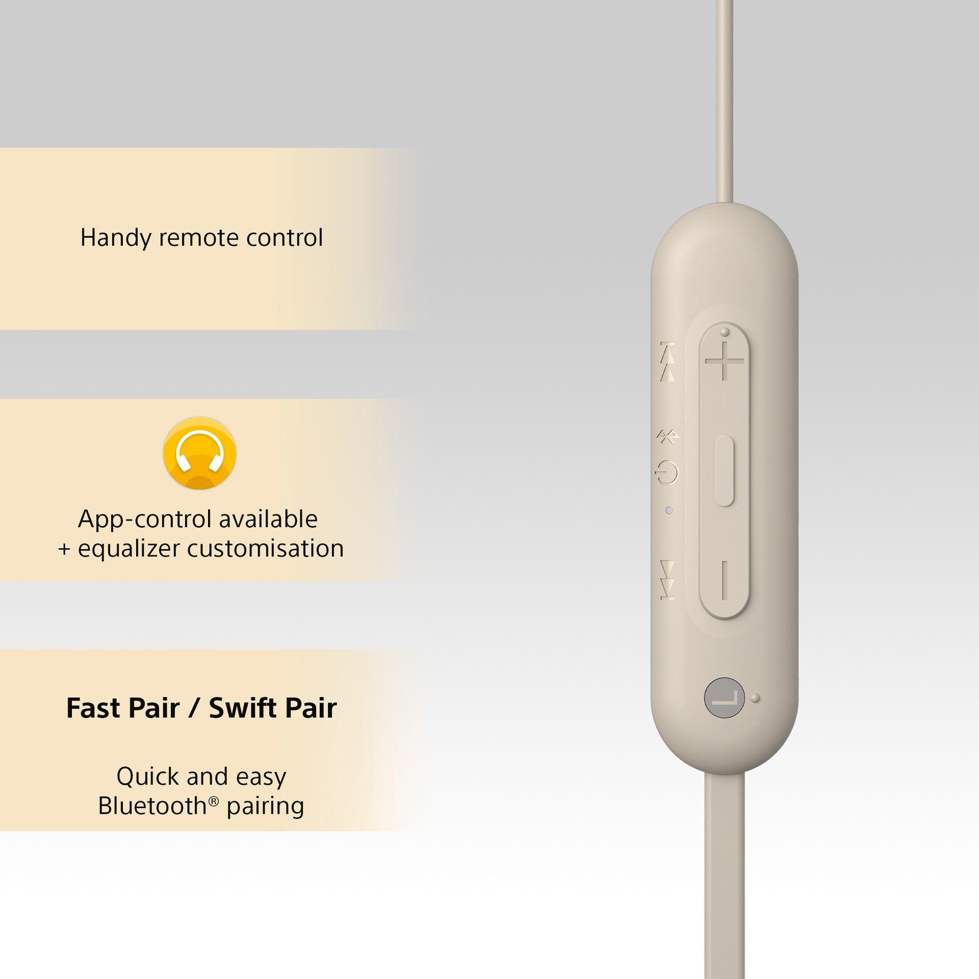 (Sprachsteuerung) Sony In-Ear-Kopfhörer In-Ear Kopfhörer beige WI-C100