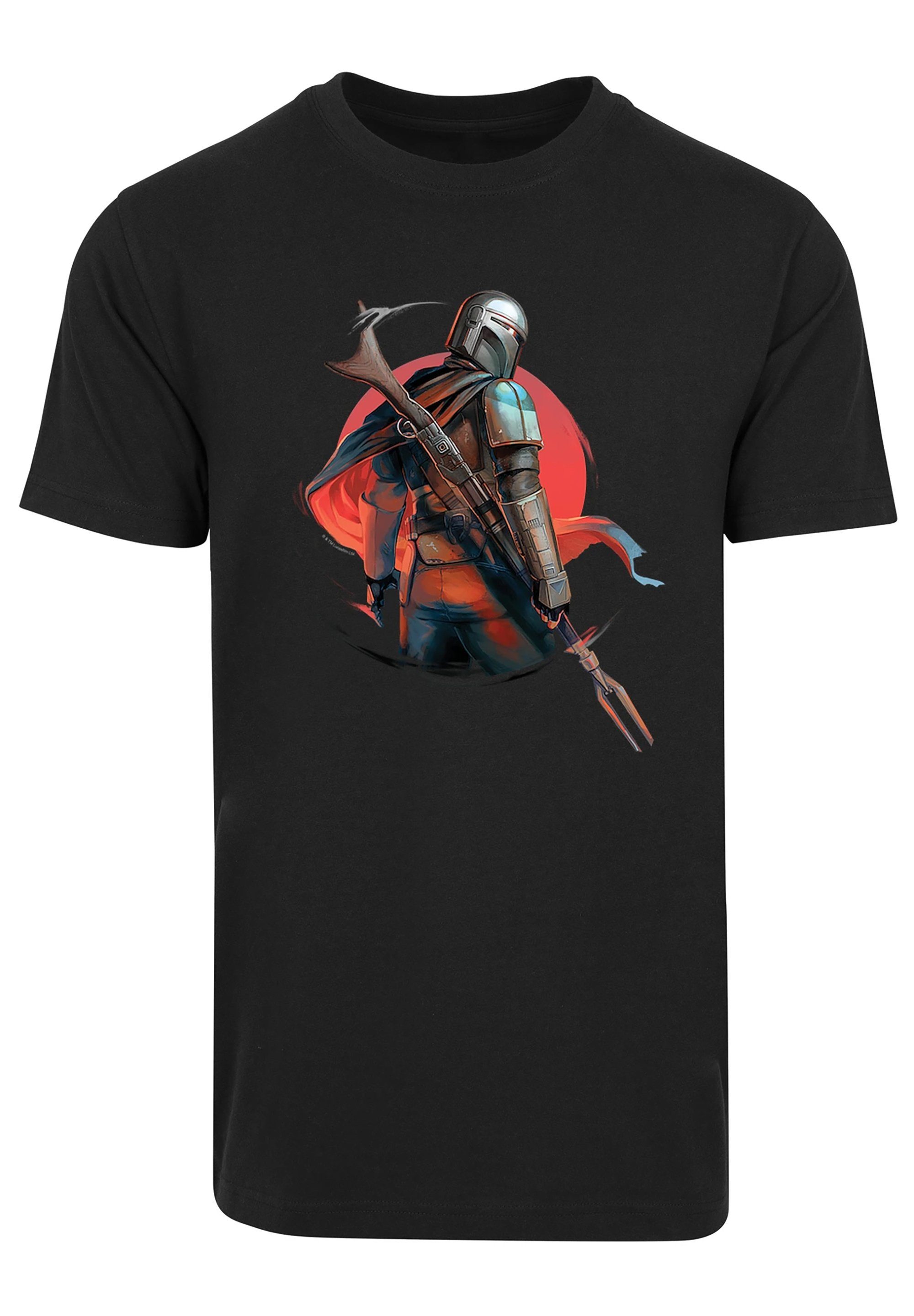 Blaster Star Wars Rifles der schwarz Mandalorian Print T-Shirt Sterne The Krieg F4NT4STIC