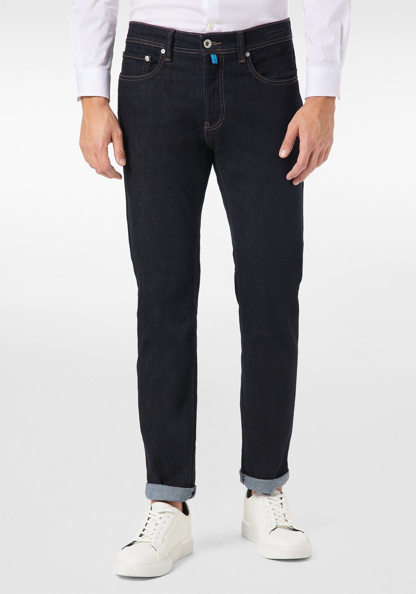 Futureflex Tapered rinsed Lyon blue/black Pierre Cardin 5-Pocket-Jeans