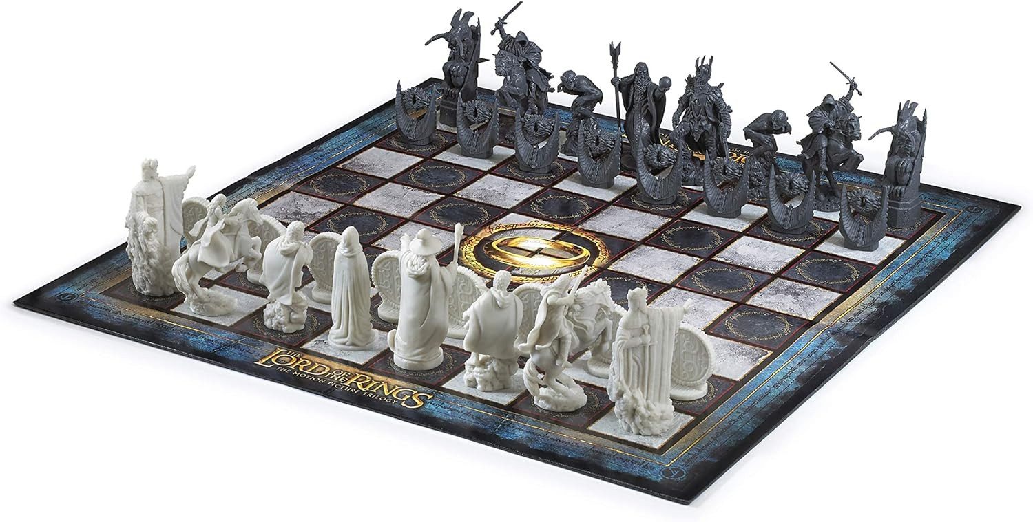 The Noble Collection Spiel Herr der Ringe Schach "Kampf um Mittelerde", Schach, offiziell lizenziertes Merchandise