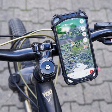 Cellularline Universal Fahrrad-Halterung Lenker-Halter Halterung, (Universell für Smartphone, Befestigung Fahrrad-Lenker, Handy als Navi)