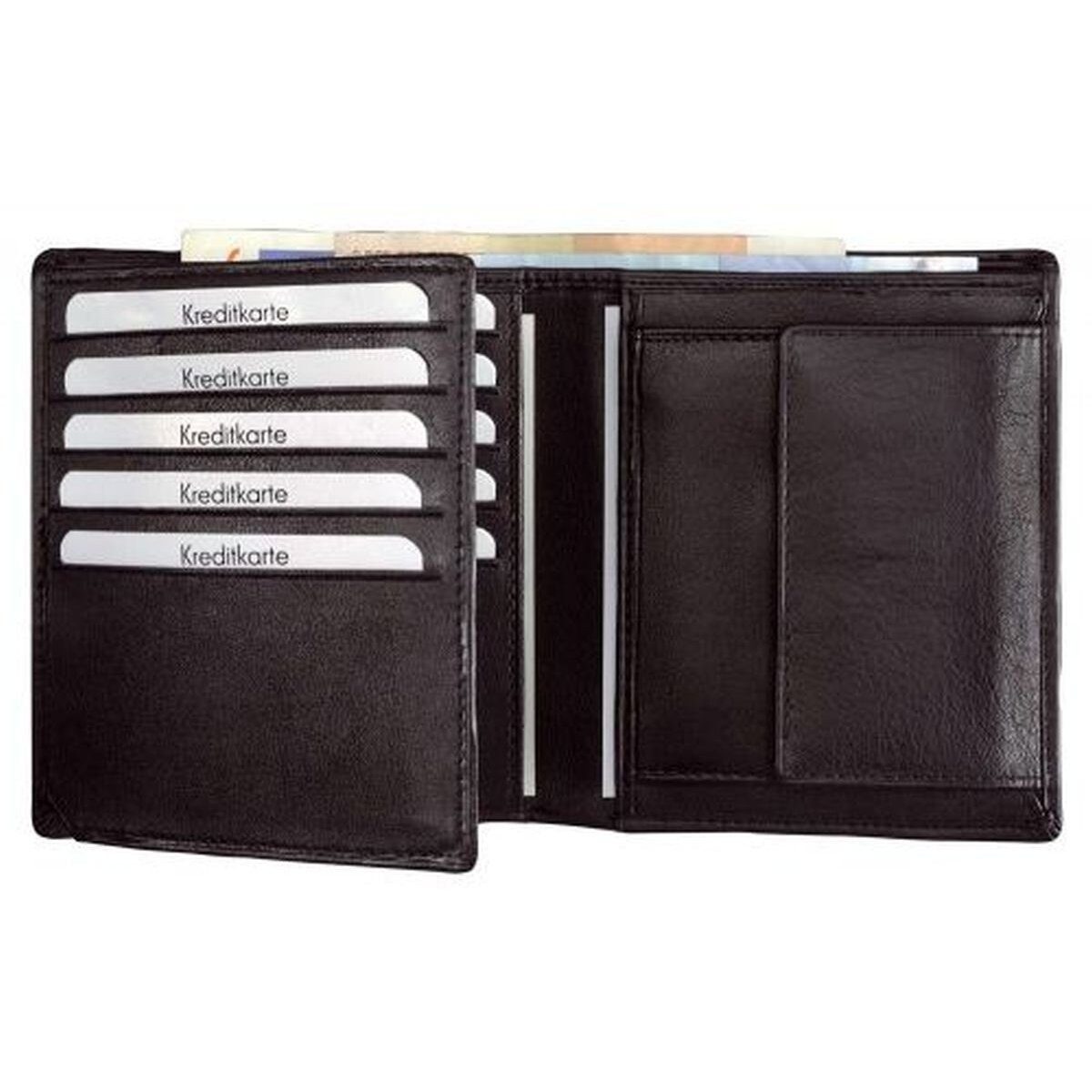 Alassio® Gürteltasche Kombibörse Hochformat 12x10,2cm Leder schwarz