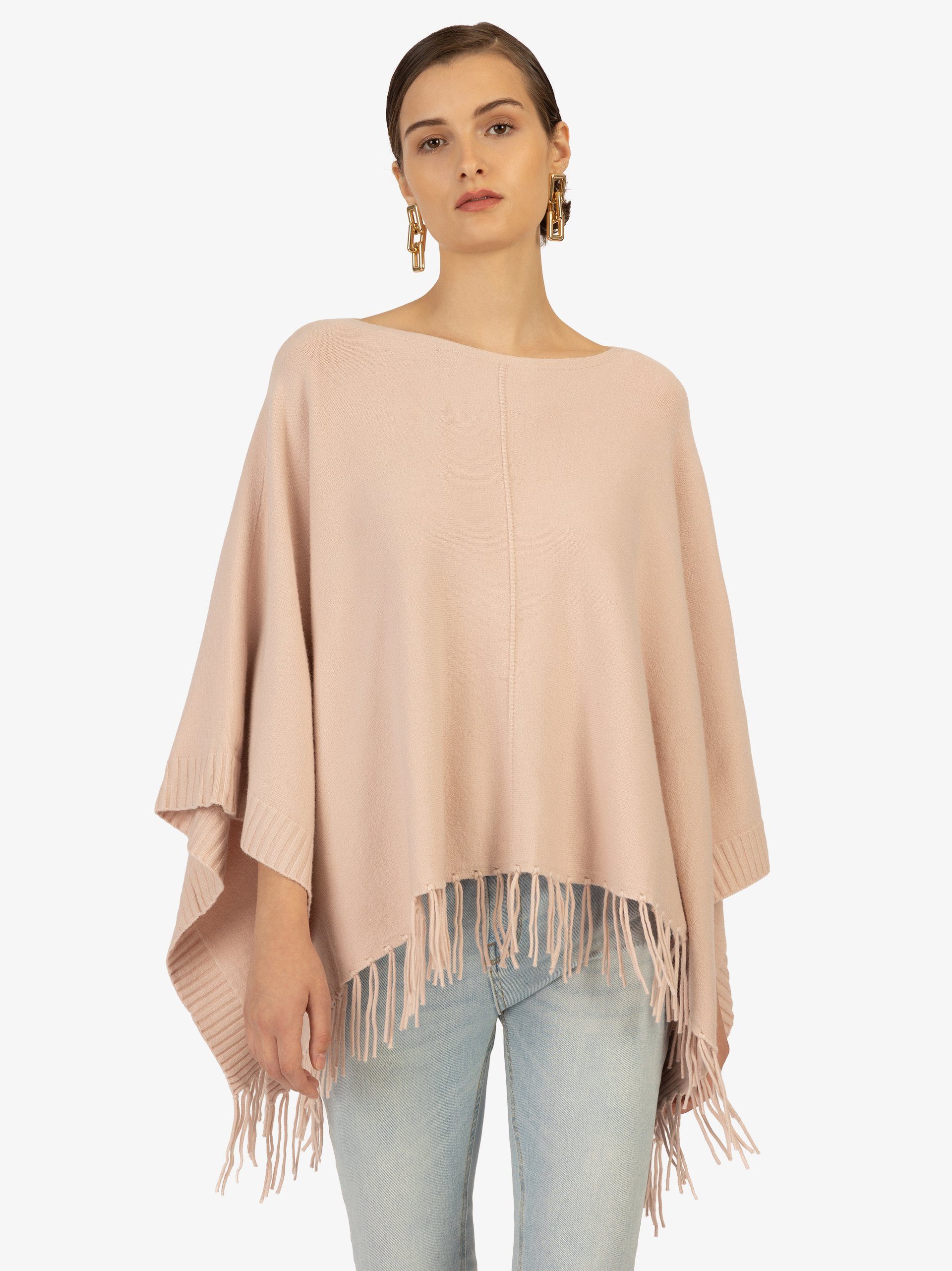 Kraimod Poncho mit Eye catching und Allover-Design pink