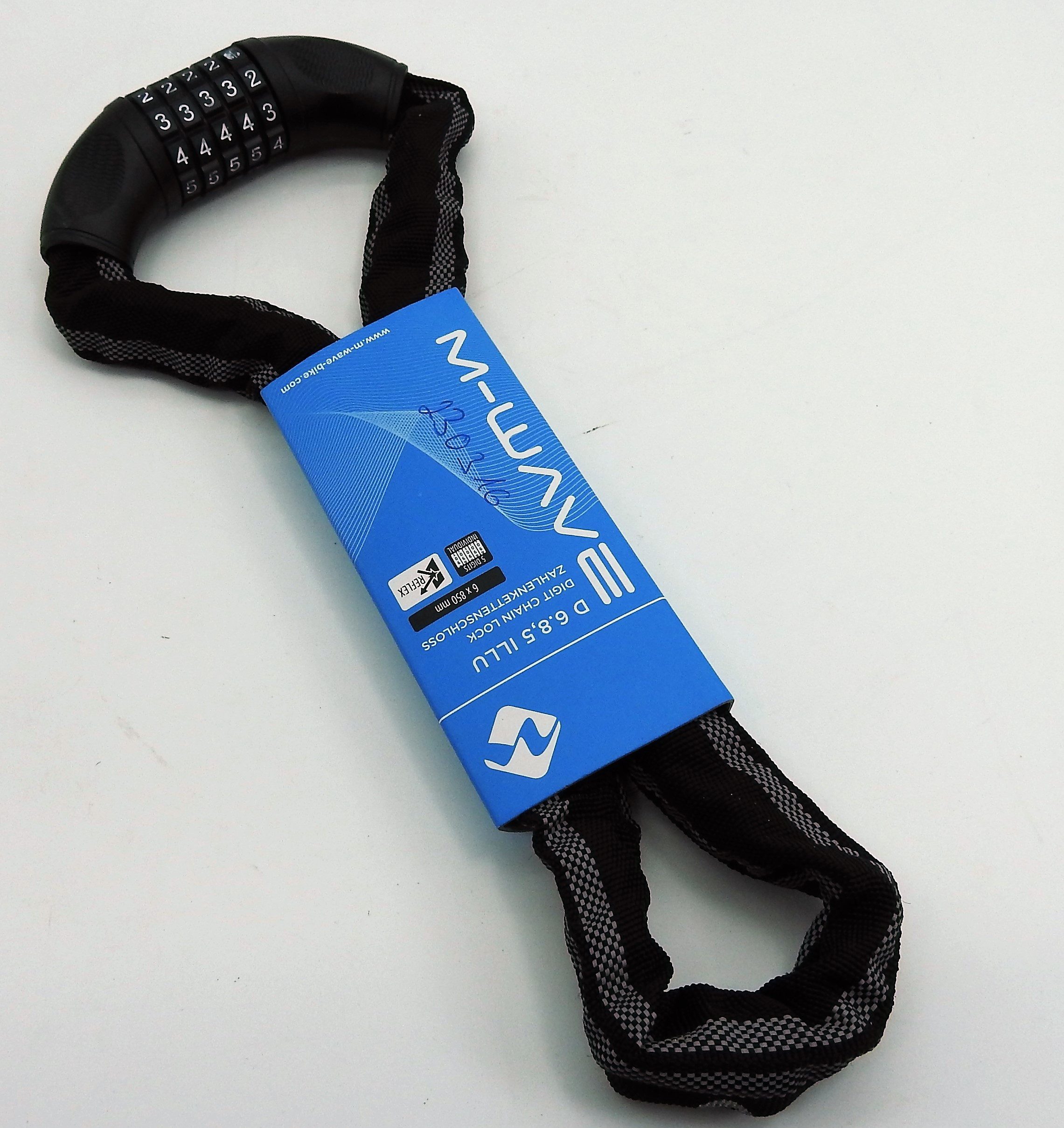 M-Wave Zahlenkettenschloss, D 6.8,5 Illu reflex Kettenschloss
