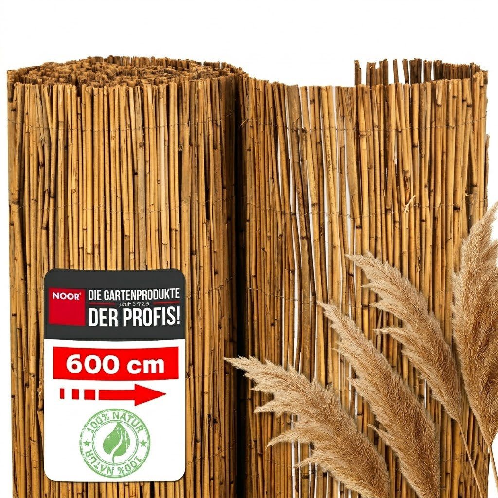 NOOR Sichtschutzzaunmatten Schilfrohrmatte CANNES - Sichtschutz mit Nylonbindung
