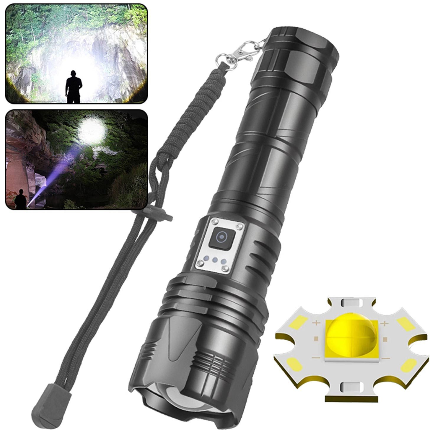 LED Taschenlampe Extrem Helle Taschenlampen Zoombares USB-Aufladbar