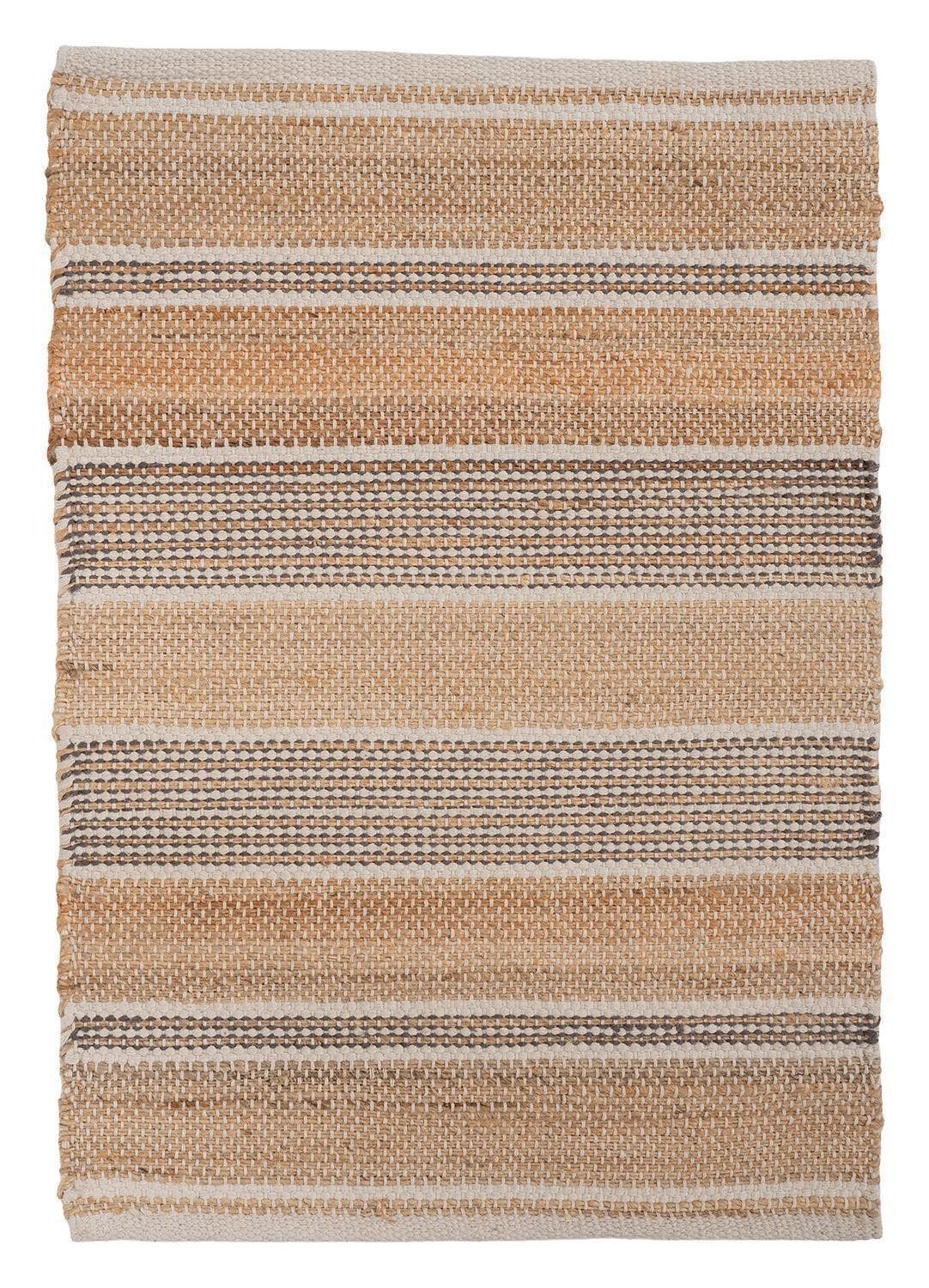 Home4You Teppich Handwebteppich, 60 x 90 cm, Beige, Weiß, rechteckig, Handgewebt
