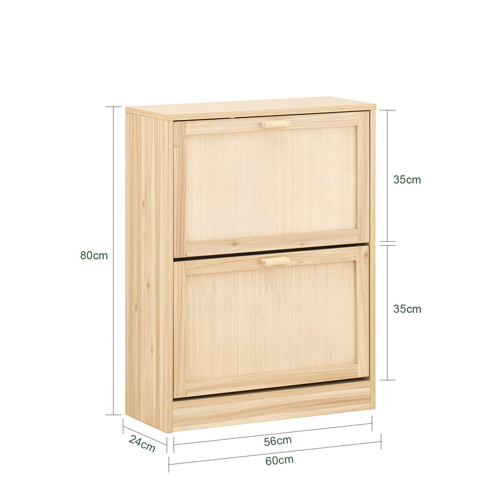 SoBuy Schuhschrank FSR160, Schuhständer Schuhschrank schmal, für Flur, Eingangsbereich Schuhkipper mit 2 Klappen Schuhkommode schmal Schuhregal Schuhablage – Bild 4 von 5