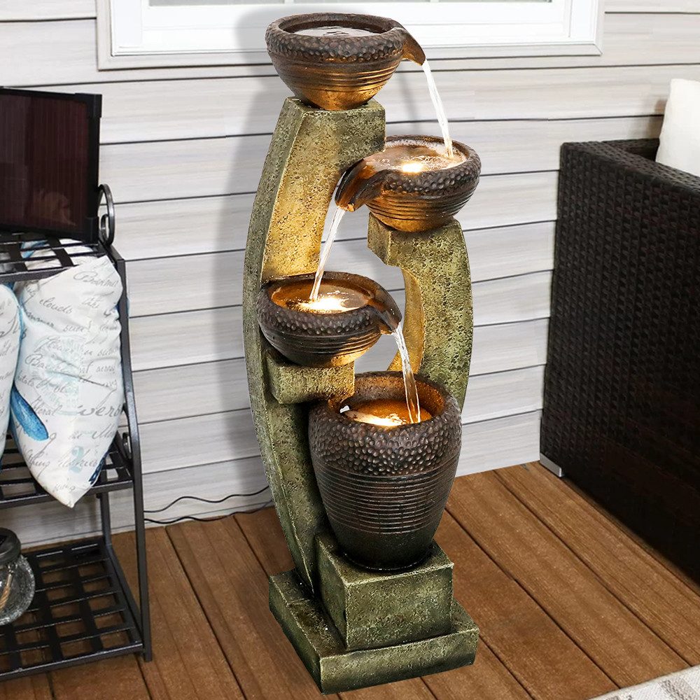Rutaqian Gartenbrunnen Gartenbrunnen Zimmerbrunnen Springbrunnen Wasserfall günstig online kaufen