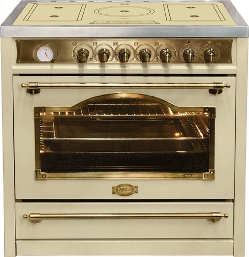 Kaiser Küchengeräte Induktions Herd-Set HC 93655 IElfEm+A 9423 ElfBE ECO...., mit 1-fach-Teleskopauszug, Elektro Standherd 90 cm /115 L+Dunstabzugshaube, 90 cm