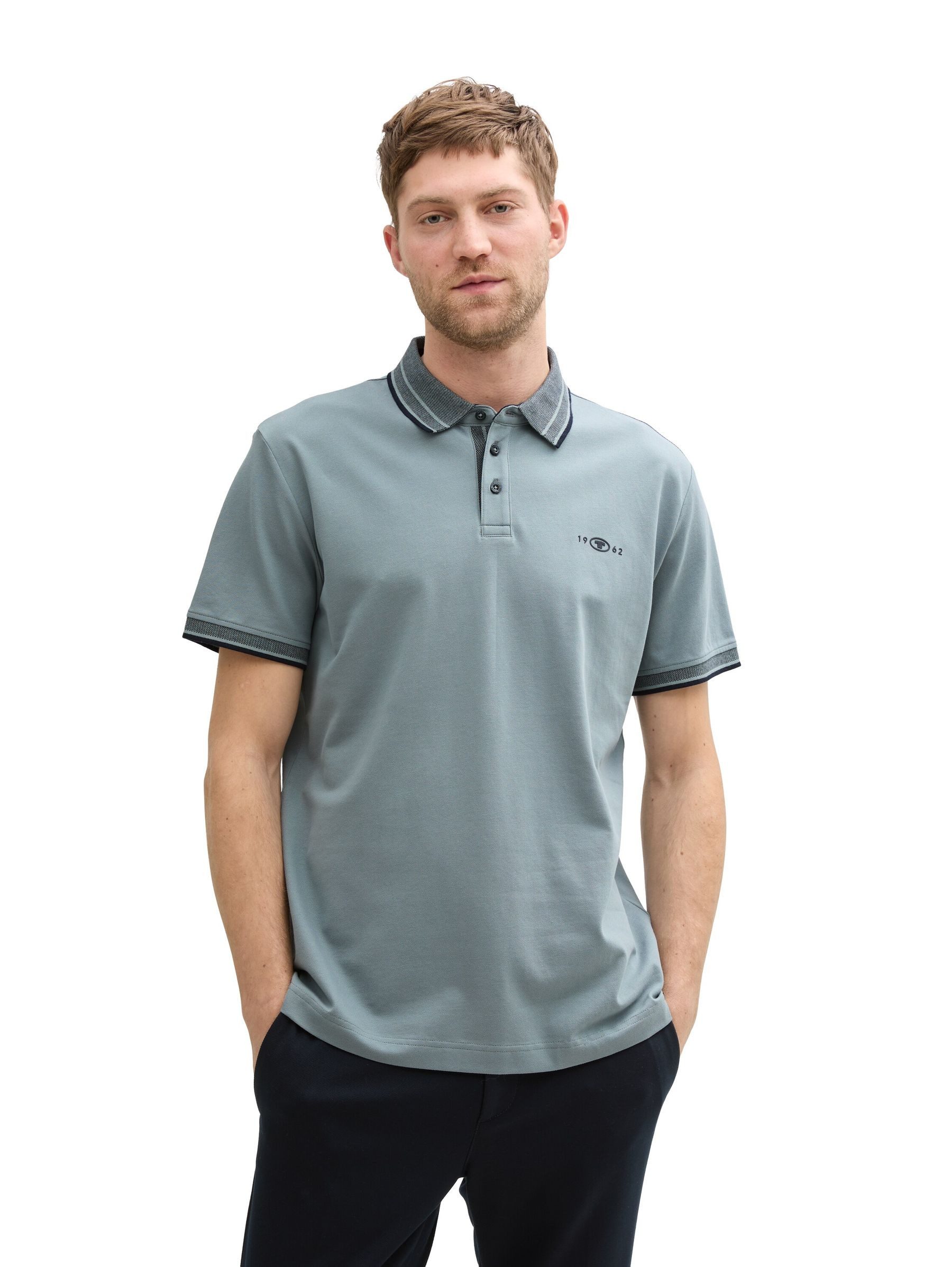TOM TAILOR Poloshirt Poloshirt mit kontrastierenden Streifen und Logo Polo günstig online kaufen