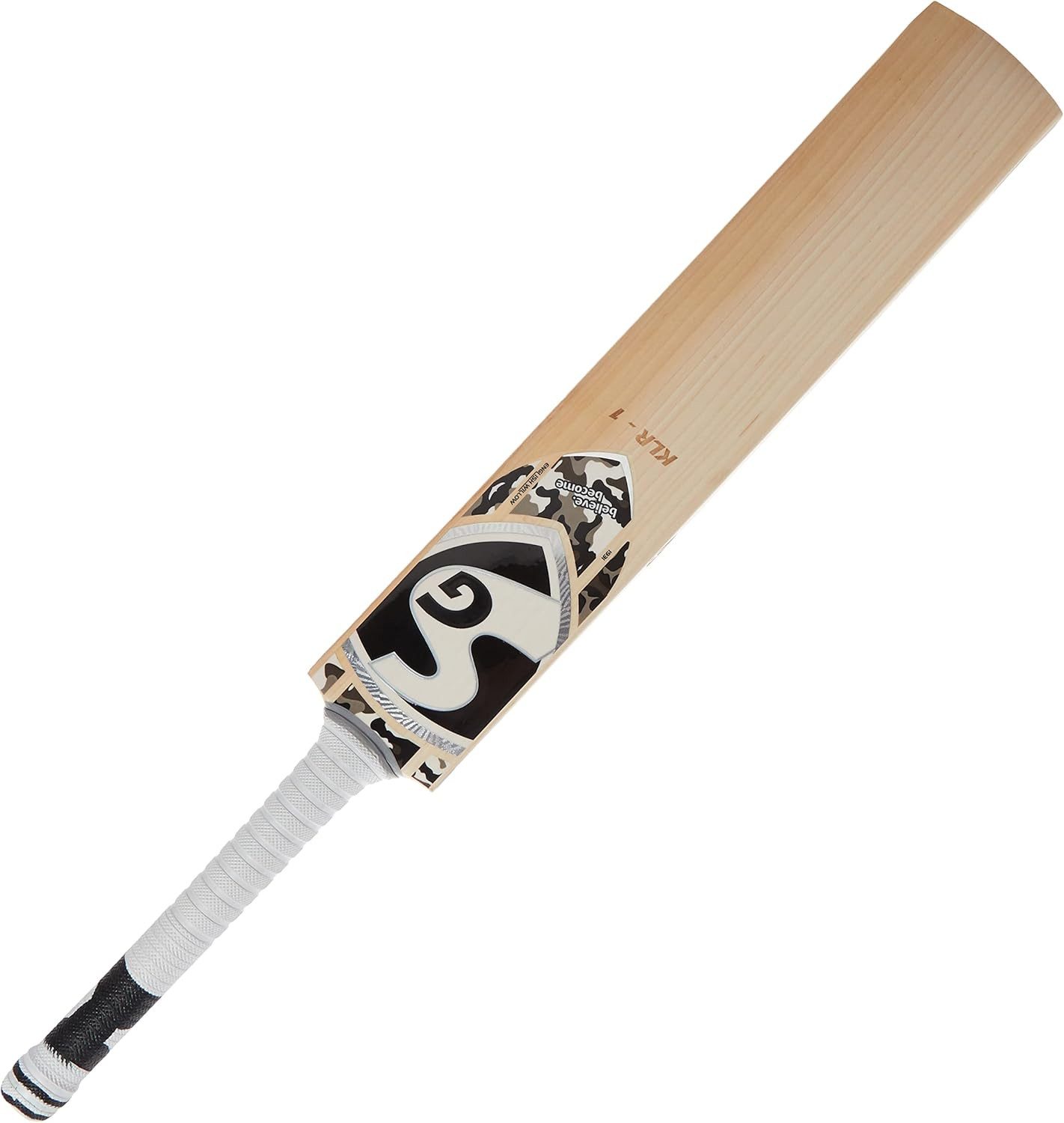 SG Tennisschläger KLR 1 Cricket-Schläger SH Beige/Weiß aus English Willow Holz, (Cricket-Schläger für Männer und Jungen, Short Handle, für alle Spielniveaus)