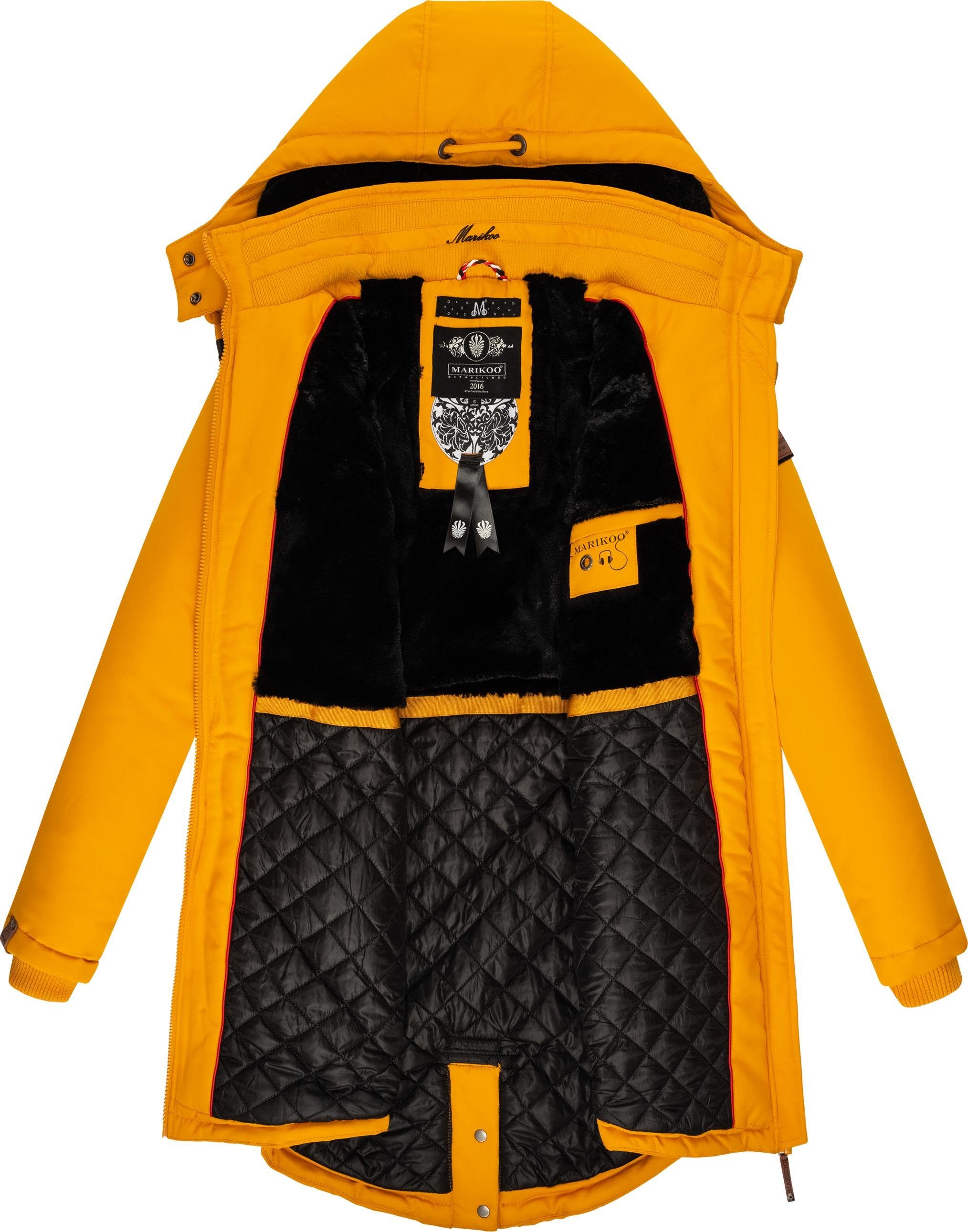 Damen Winterparka Wintermantel sportlicher abnehmb. Kamii Marikoo gelb Kapuze mit