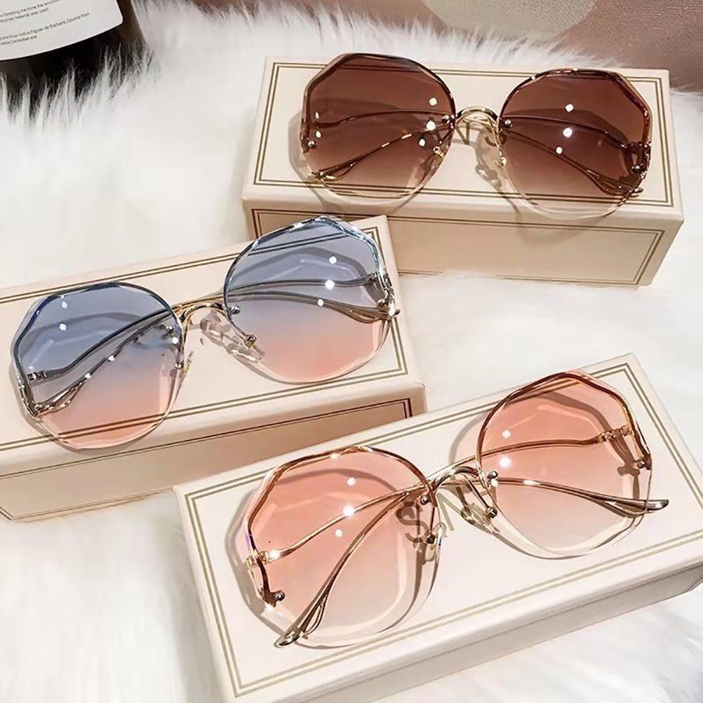 RUZU UG Sonnenbrille Rahmenlose modische Sonnenbrillen für Damen (3-St)