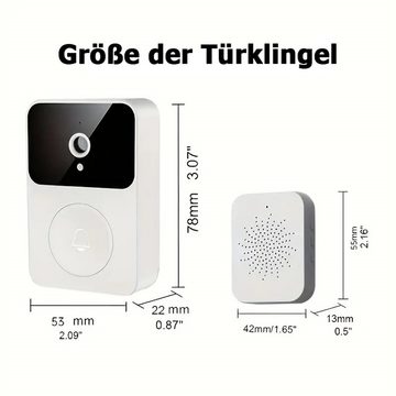 Bifurcation 1 Stück kabellose Video-Türklingel mit Kamera und integriertem Akku Smart Home Türklingel (Visuelles 2-Wege-Weitwinkel-Audio unterstützt nur 2,4-G-WLAN)