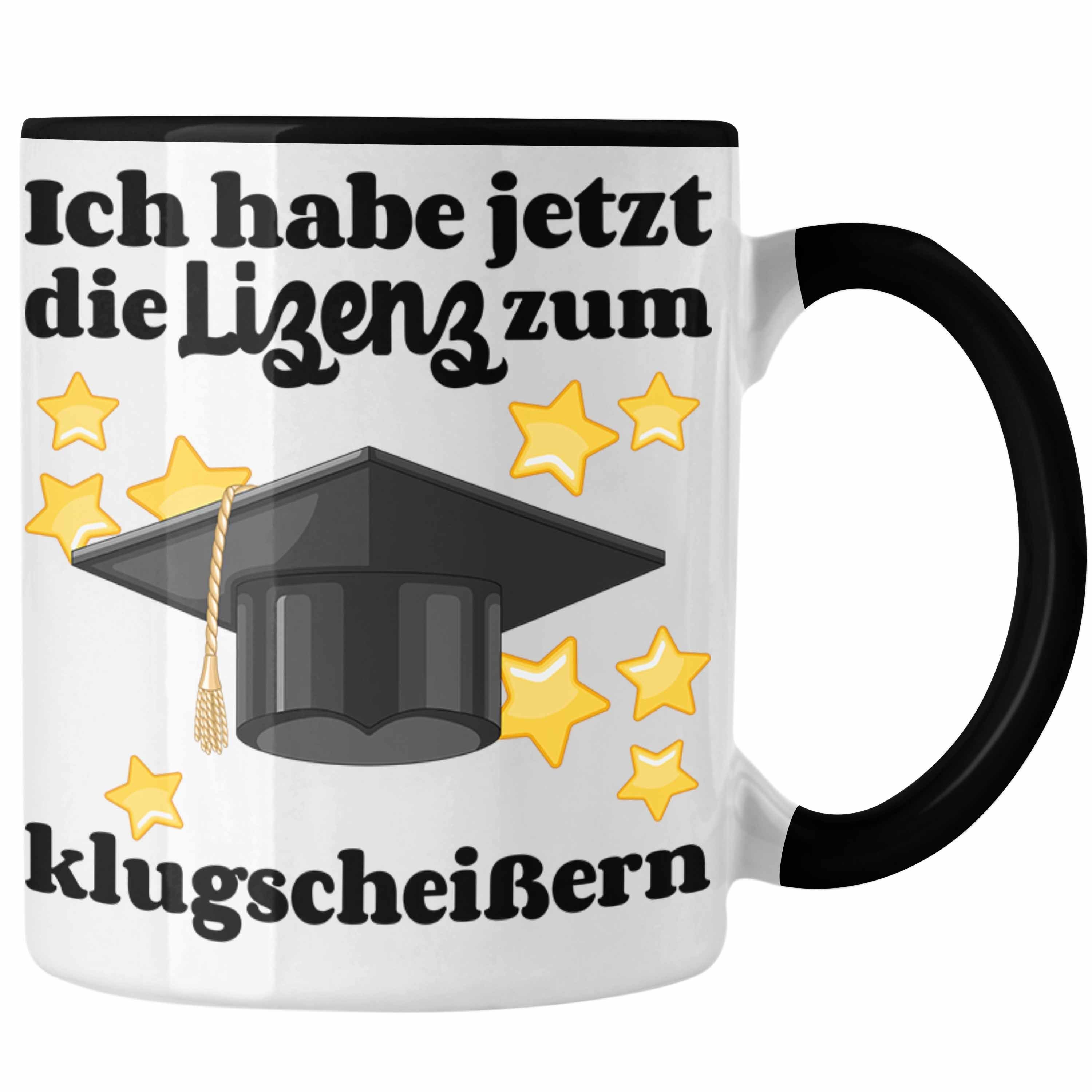 Trendation Tasse Trendation - Bachelor Geschenk Abschluss Tasse Spruch Master Abitur Abi Graduation Bestanden Prüfung schwarz