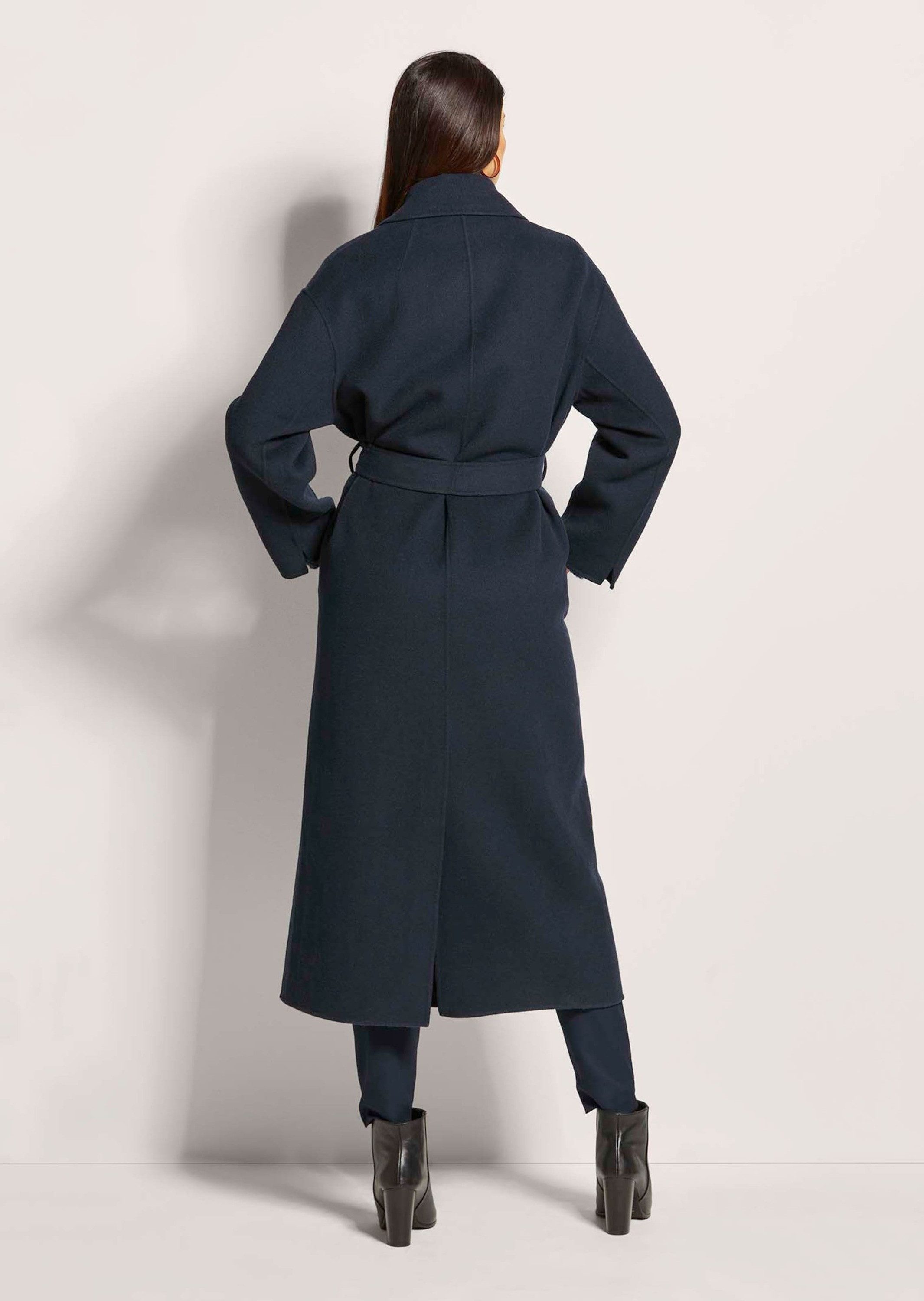 MADELEINE Kurzmantel Moderner Wintermantel mit Reverskragen Double-Face-Mantel mit eingearbeiteten Taschen, Bindeband und Langarm