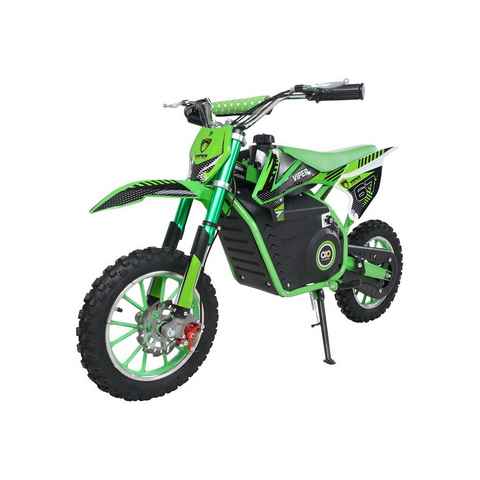 Actionbikes Motors Elektro-Kindermotorrad Kinder Crossbike Viper 1000 W Elektro - 3 Stufen - bis 25 km/h, Belastbarkeit 60 kg, (1-tlg), Elektro Dirt-Bike Minicross in Grün Pocketbike ab 5 J. - Federgabel