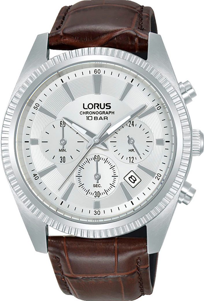 LORUS Chronograph RT305LX9, Quarzuhr, Armbanduhr, Herrenuhr, Lederarmband, analog, Tag