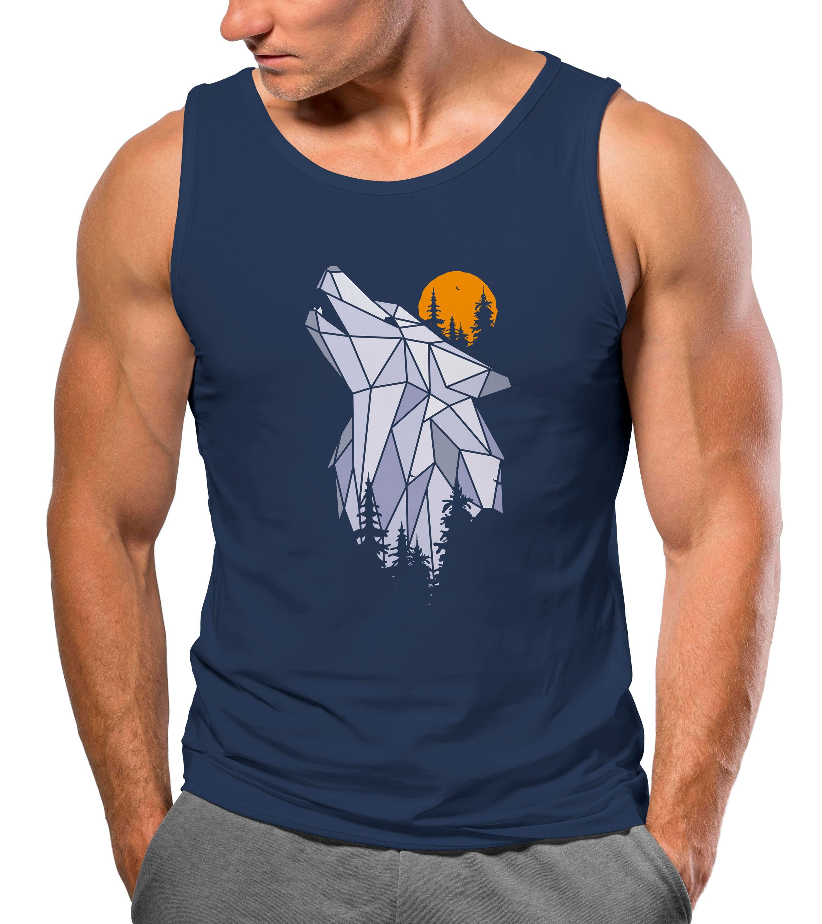 Neverless Tanktop Herren Tank-Top Shirt Polygon günstig online kaufen