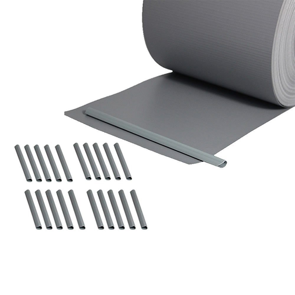 Mucola Doppelstabmattenzaun Sichtschutz 35 oder 65 Meter Grau Grün Doppelstabmatten Terrasse, (Stück, Sichtschutz), Blickdichte Qualität