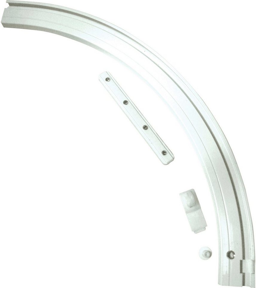 GARDINIA Gardinenschiene Rundbogen, 1-läufig, Fixmaß, mit Bohren, verschraubt, Serie Aluminium-Vorhangschiene 1-läufig