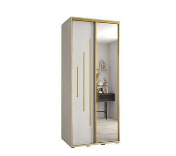 Beautysofa Kleiderschrank Stilvolle, elegante, praktische Garderobe Contes 13 (Türen mit Spiegel) B:120/140/160/H:205/T:45/60cm