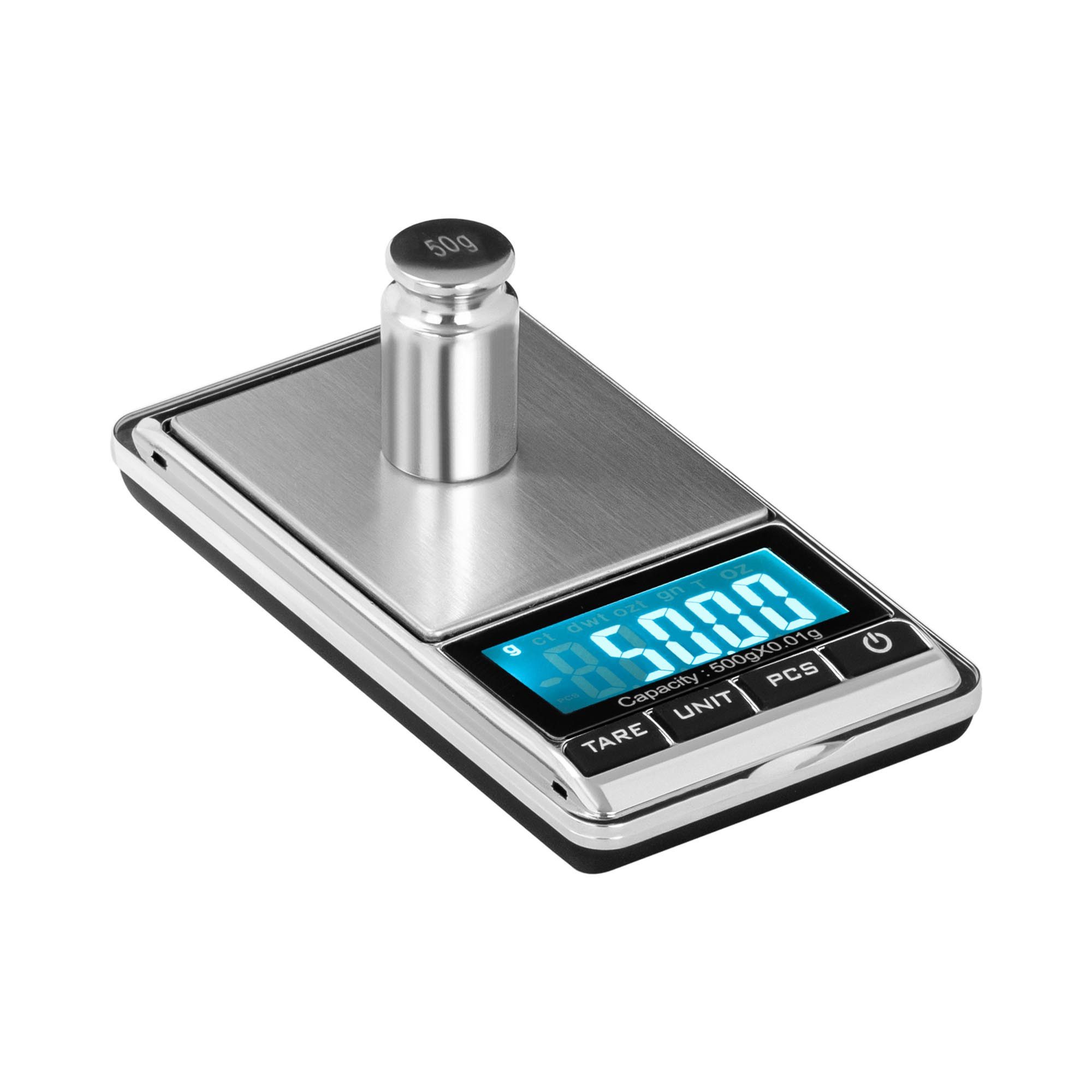 Steinberg Systems Taschenwaage Digitale Taschenwaage - 500g - 0,05g/200g - 62x54mm - Kunstlederetui