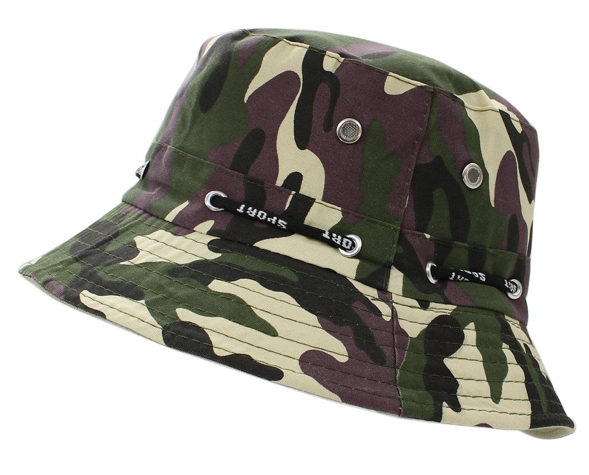 dy_mode Fischerhut Bucket Hat Herren Fischerhut Camouflage Anglerhut Mütze Tarnmuster Bucket Hat, Stoffhut BH005-Camouflage-1