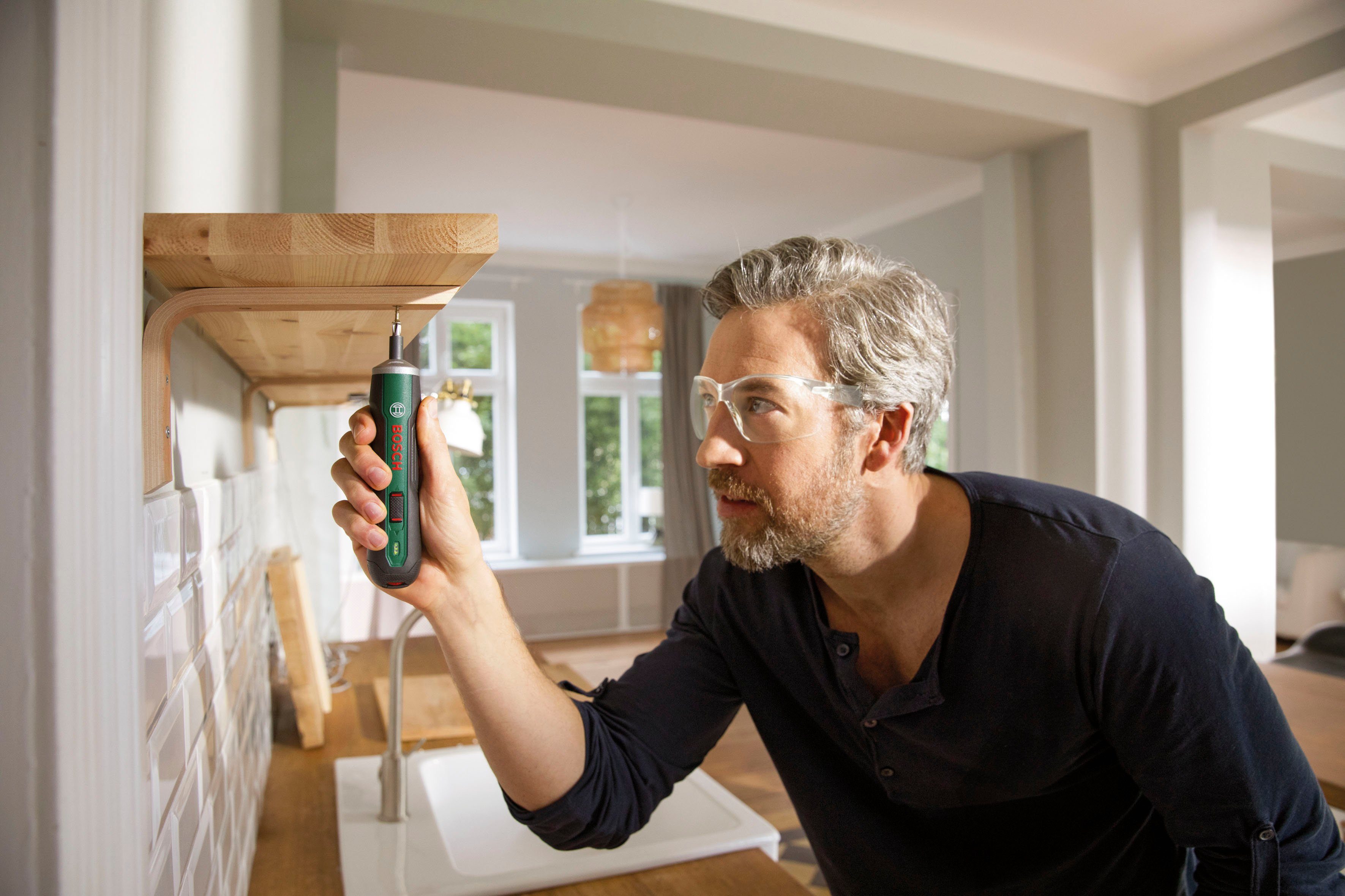 Bosch Home & Garden Akku-Schrauber PushDrive, 360 U/min, mit eingebauten Akku 3,6V/1,5Ah