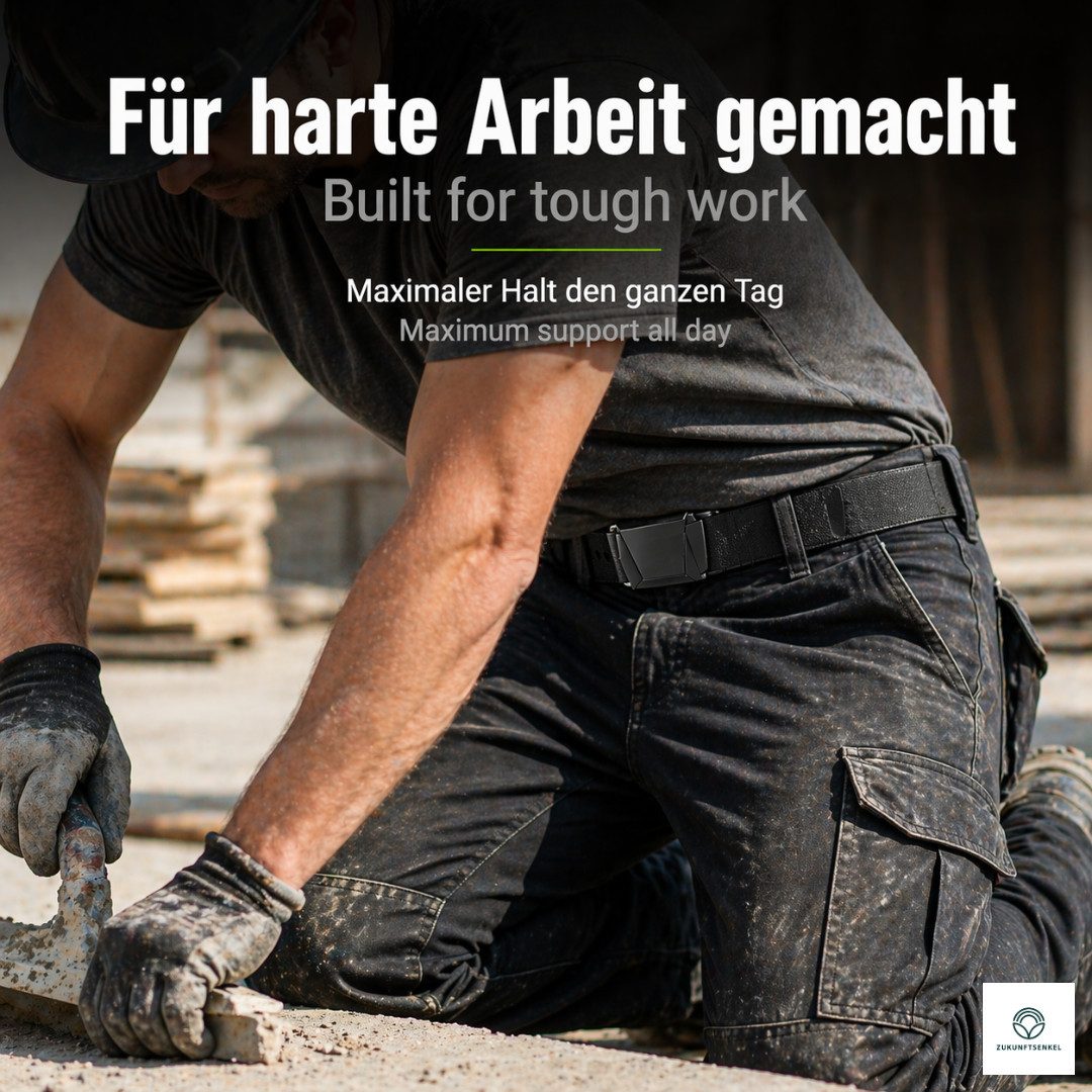 ZUKUNFTSENKEL Hüftgürtel Taktischer Gürtel Arbeitsgürtel mit Klappschnalle (Übergrößen & Überlängen, 120cm - 180cm) Stoffgürtel Stretchgürtel Flexibles Gurtband