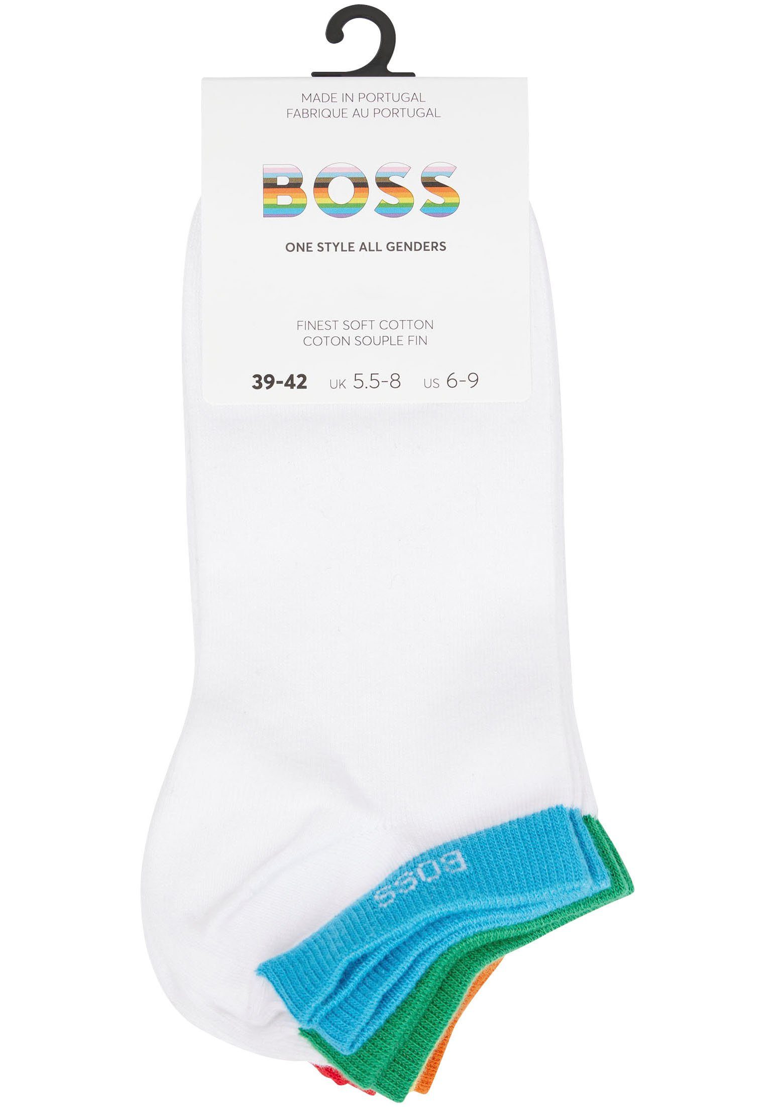 Markenlogo AS CC Bund mit Socken weiß BOSS Rainbow (5-Paar) 5P im