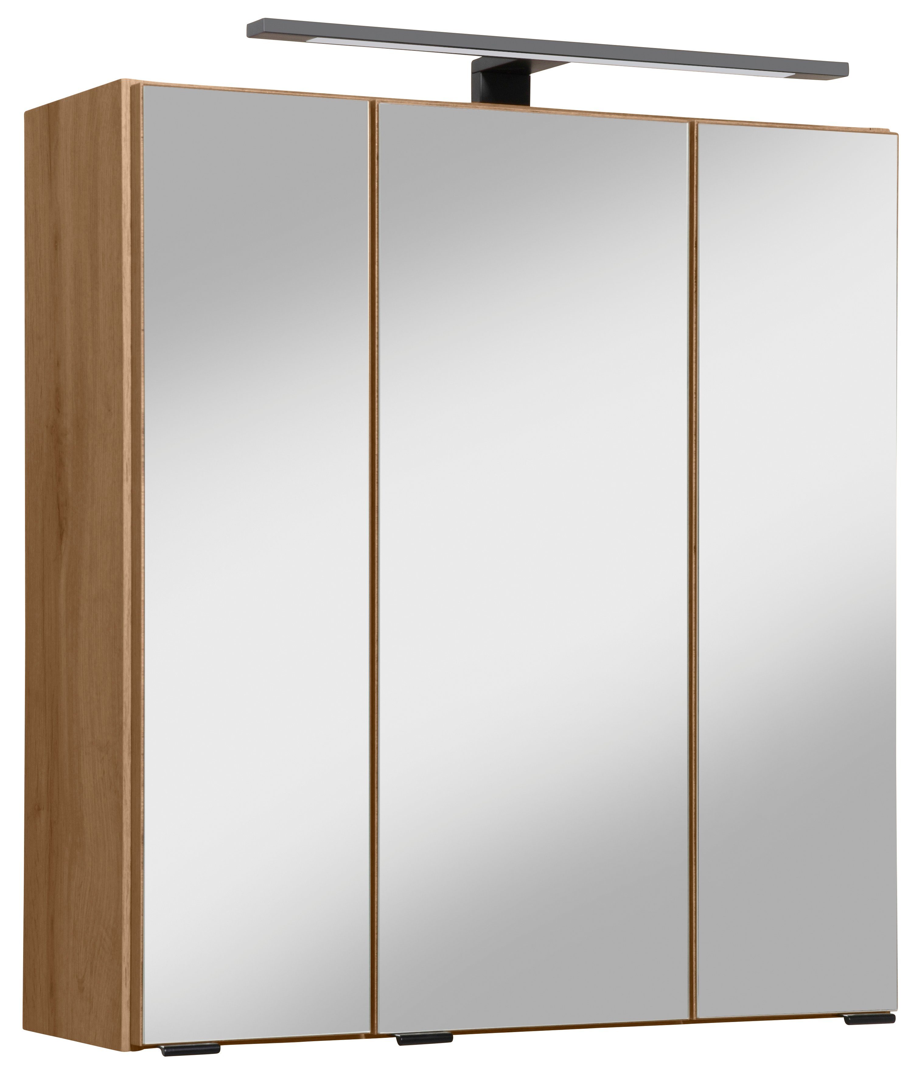 HELD MÖBEL Spiegelschrank Trento, verschiedene Ausführungen und Farben Breite 60 cm, mit 3D-Effekt, Spiegeltüren, Inklusive LED-Beleuchtung wotaneiche | wotaneiche