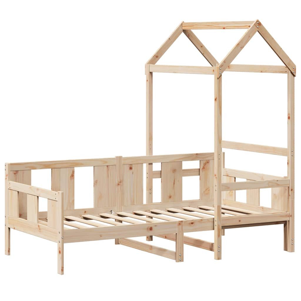 vidaXL Bett Tagesbett mit Dach 80x200 cm Massivholz Kiefer