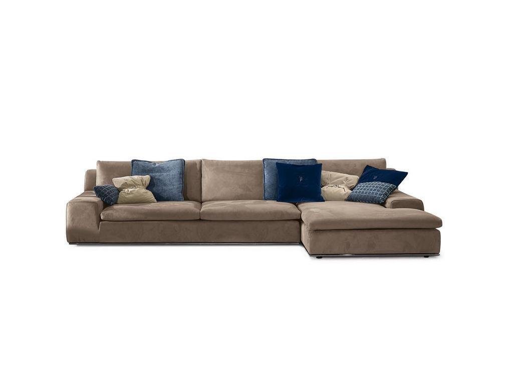 JVmoebel Ecksofa Ecksofa Grau PRIANERA Form Italienische L Sofa Möbel Luxus Couch