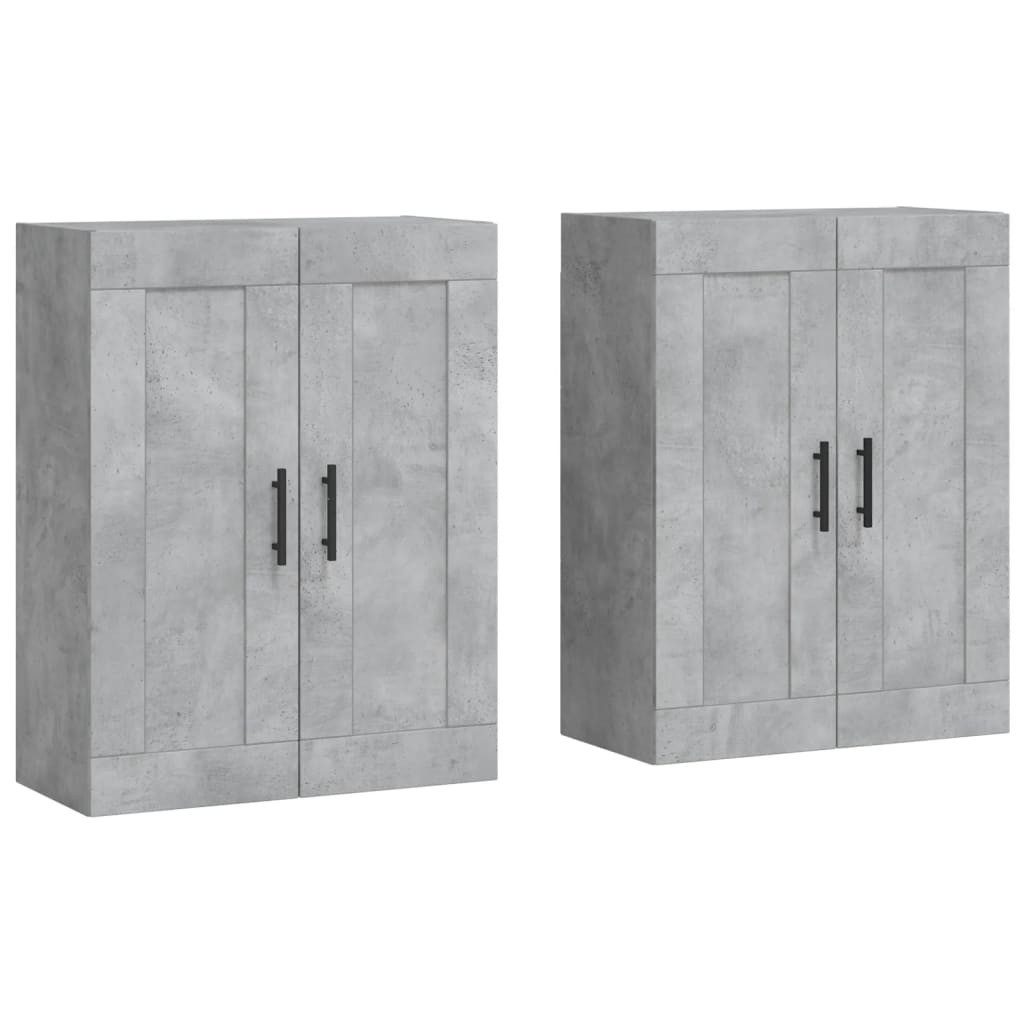 vidaXL Hängeschrank Wandschränke 2 Stk Betongrau Spanplatte Hängeschrank günstig online kaufen