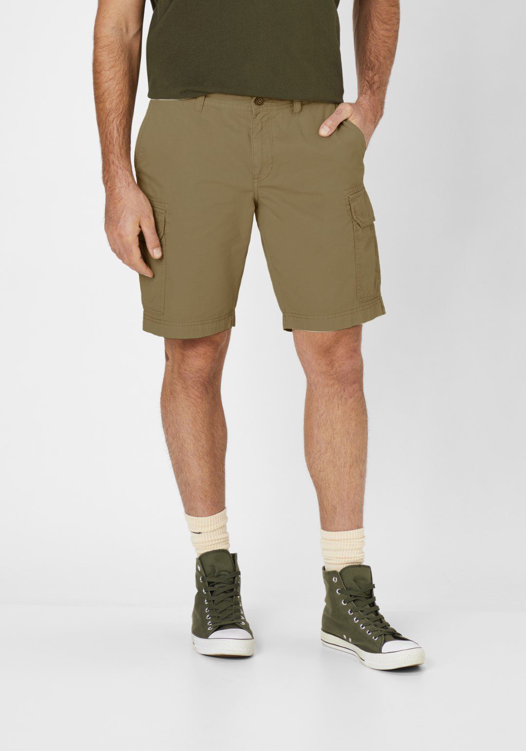 Redpoint Cargobermudas CALGARY Straight-Fit Bermudas aus reiner Baumwolle oliv