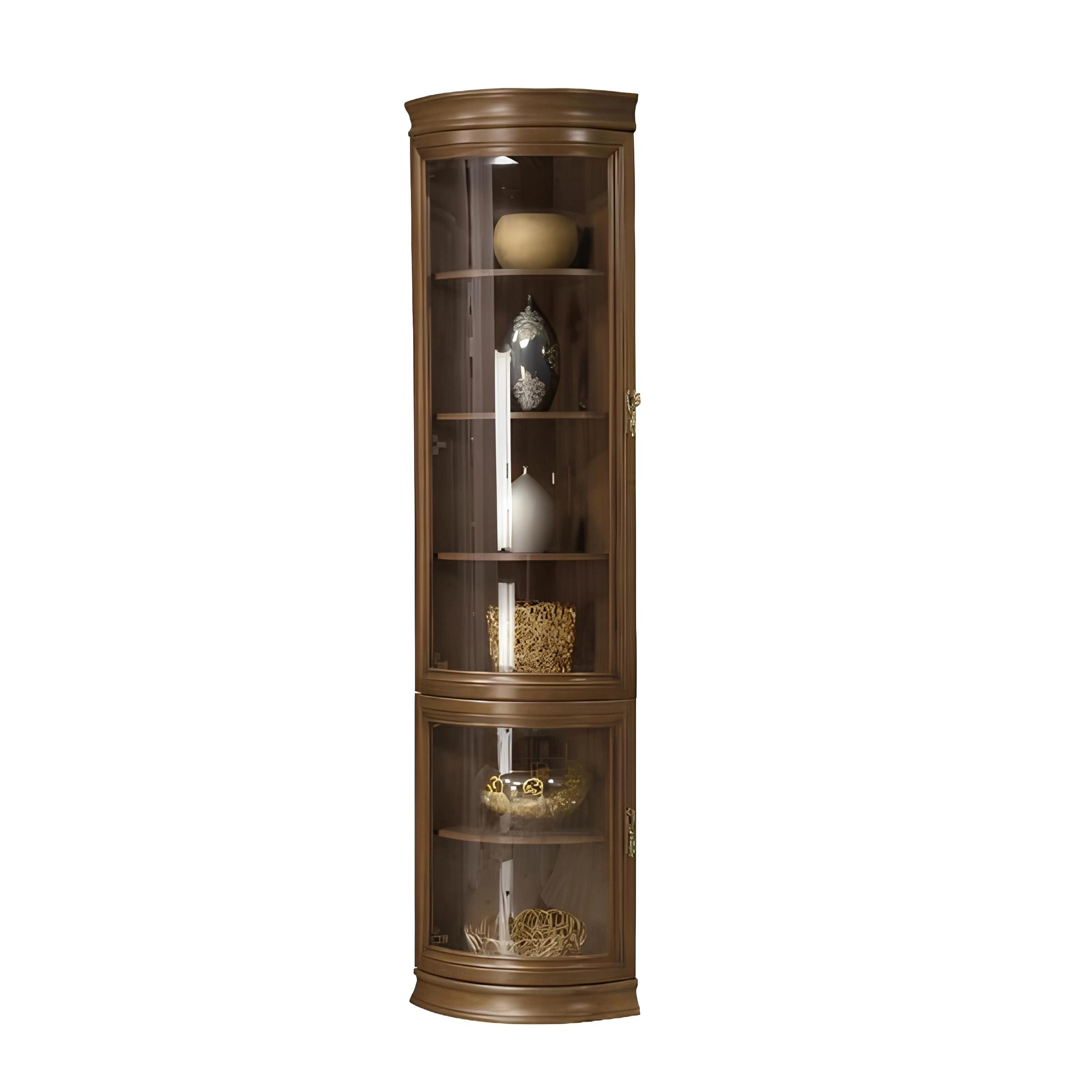 JVmoebel Eckvitrine Eckmöbel Eckschrank Vitrinenschrank Eckglasschrank Kollektion (1-St., Eckvitrine) Made in Europa