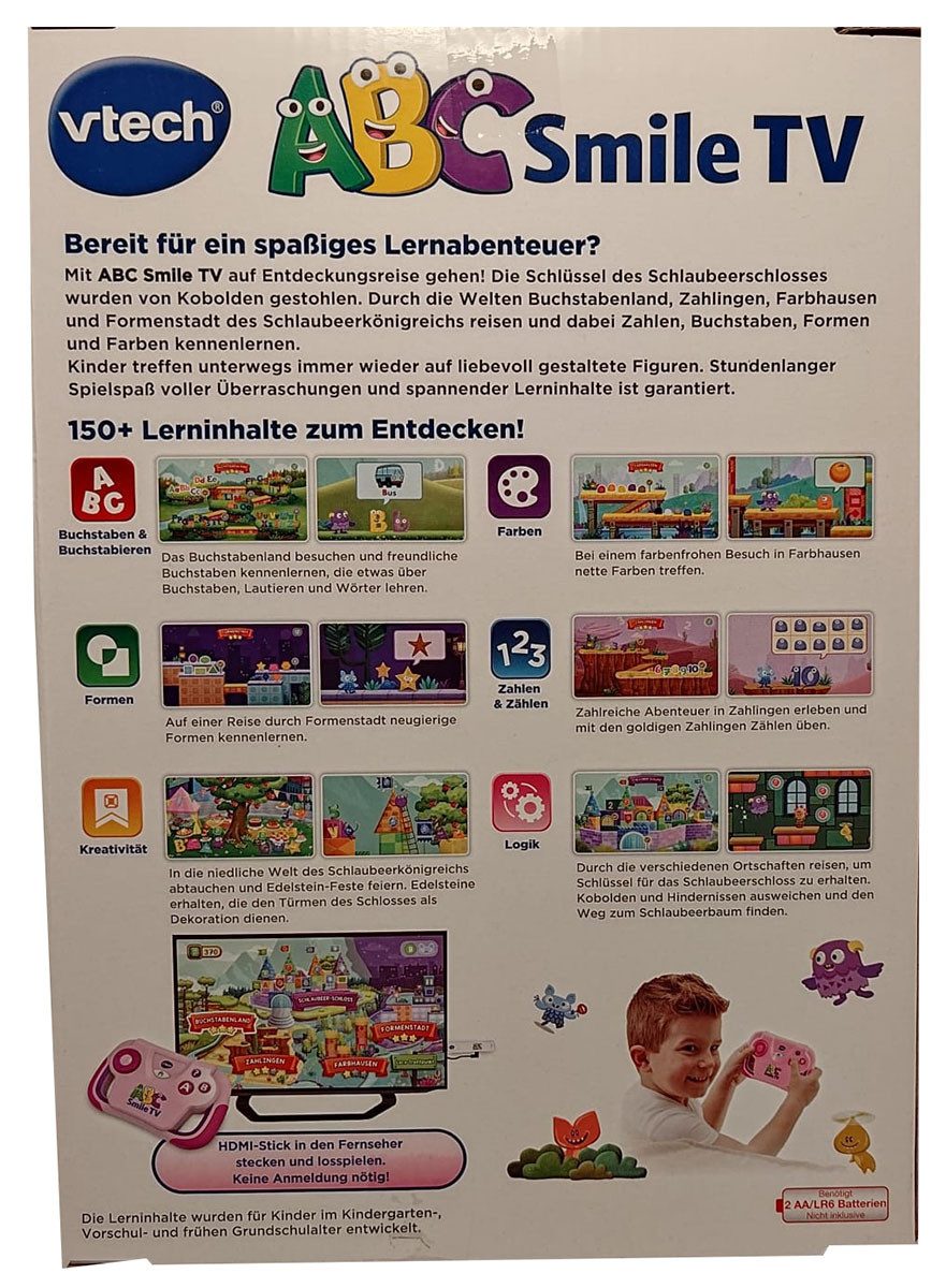 Vtech® Lernspielzeug V-Tech 80-613254 ABC Smile TV Kabellose Spielkonsole, Fernseher