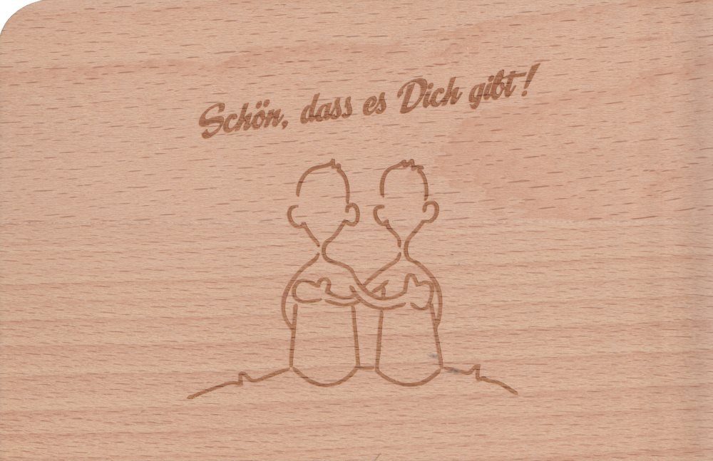 postkarten-universum.de Postkarte Holzpostkarten-Set "Ich liebe Dich!"