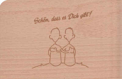 Postkarte Holzpostkarte "Schön, dass es Dich gibt!"