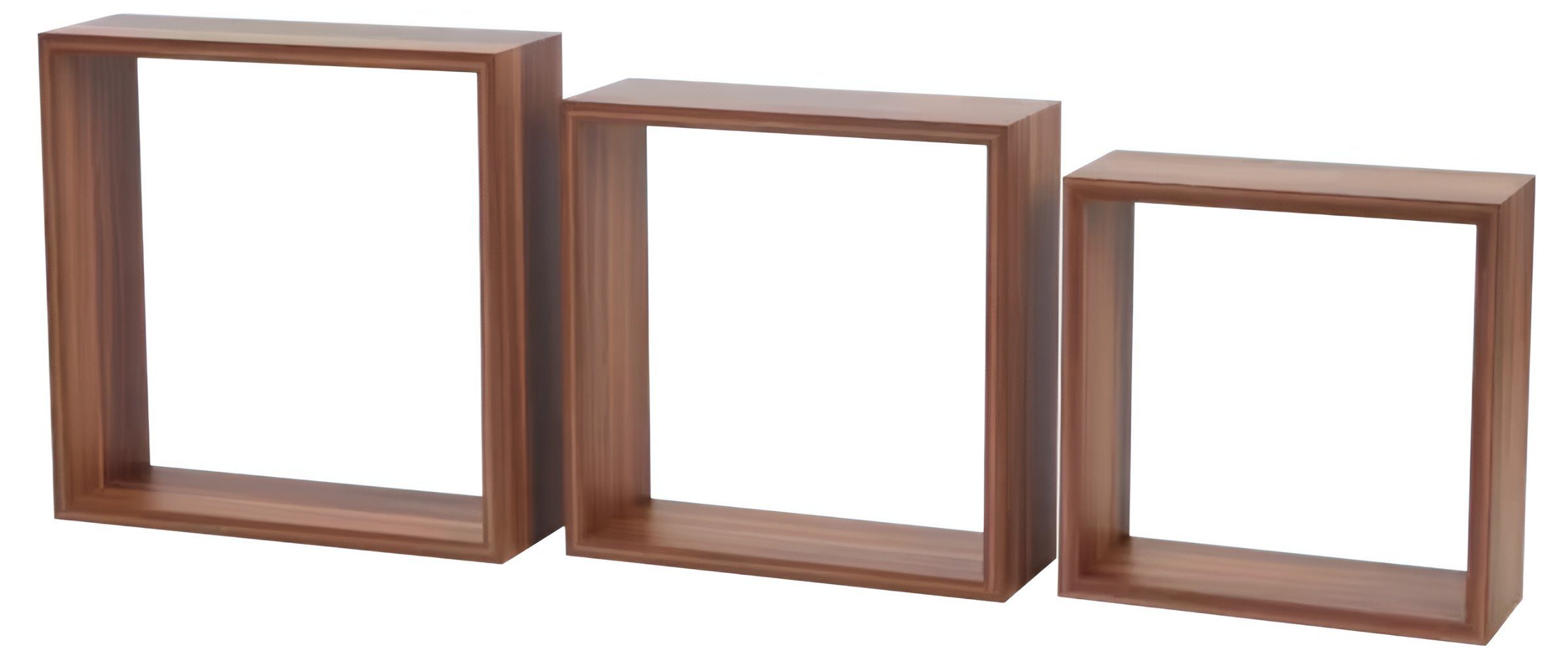 Lenxo Wandregal Wooden Wall Boxes-FSC Holz- Wandregal/Hängeregal 3 Stück, Set, in 2 Farbvarianten