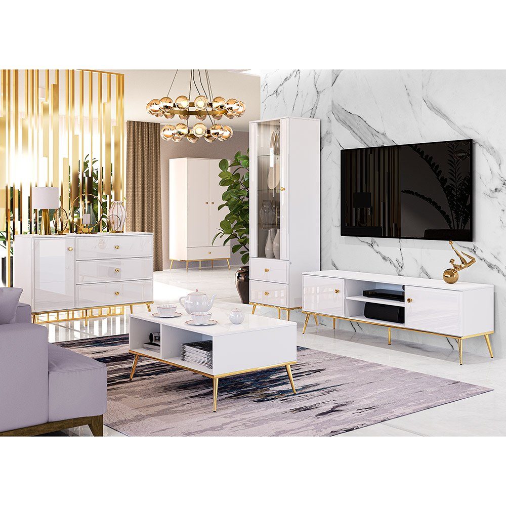 Lomadox Wohnzimmer-Set GUBIN-131, (Mega-Spar-Set, 5-St., Lowboard günstig online kaufen