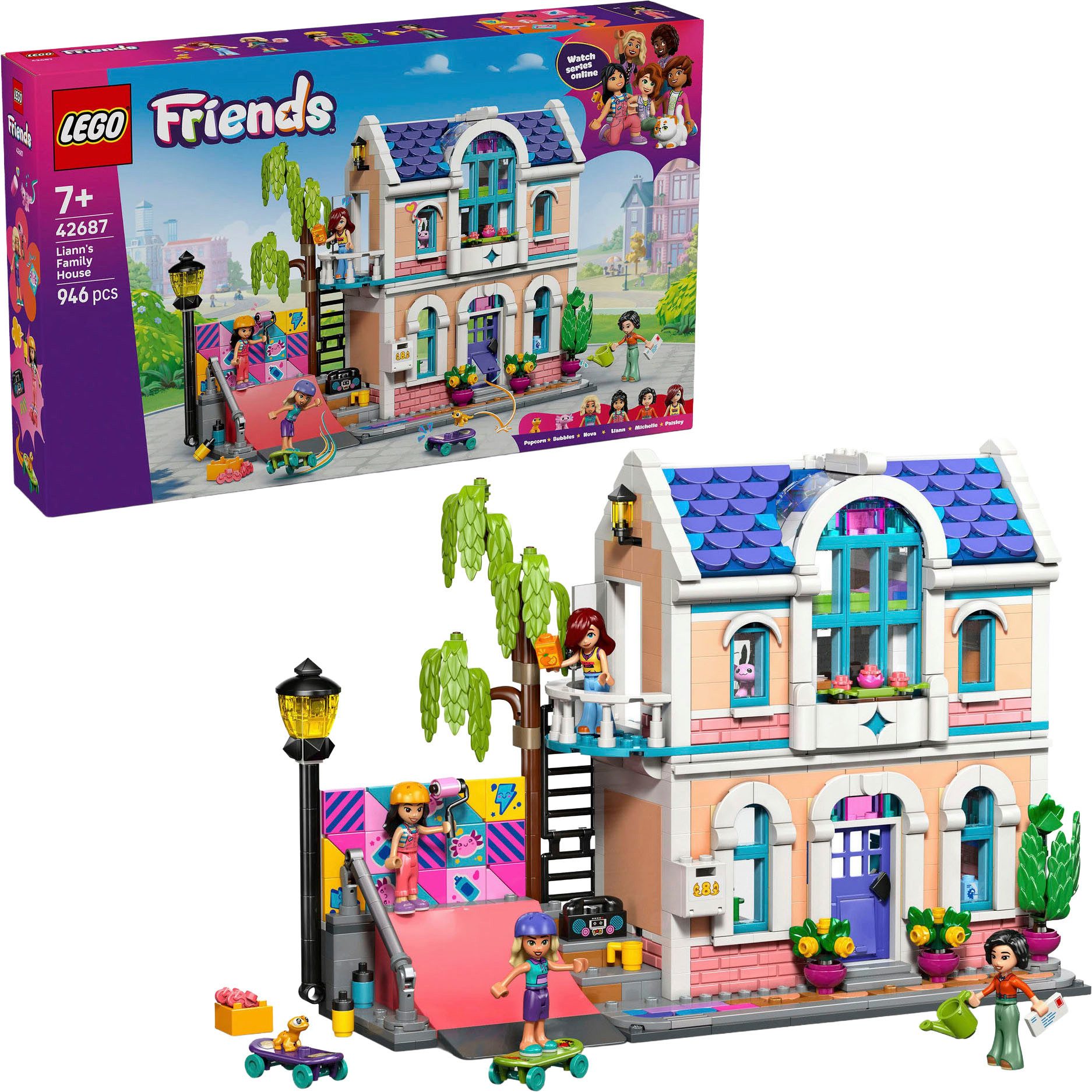 LEGO® Lianns Familienhaus (42687), LEGO Friends Konstruktionsspielsteine, (946 St), Made in Europe