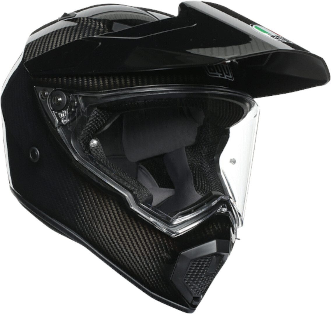 AGV Motorradhelm AX-9 Mono Carbon 06 Helm, integriertes Sonnenvisier,vorbereitet für Kommunikationssystem