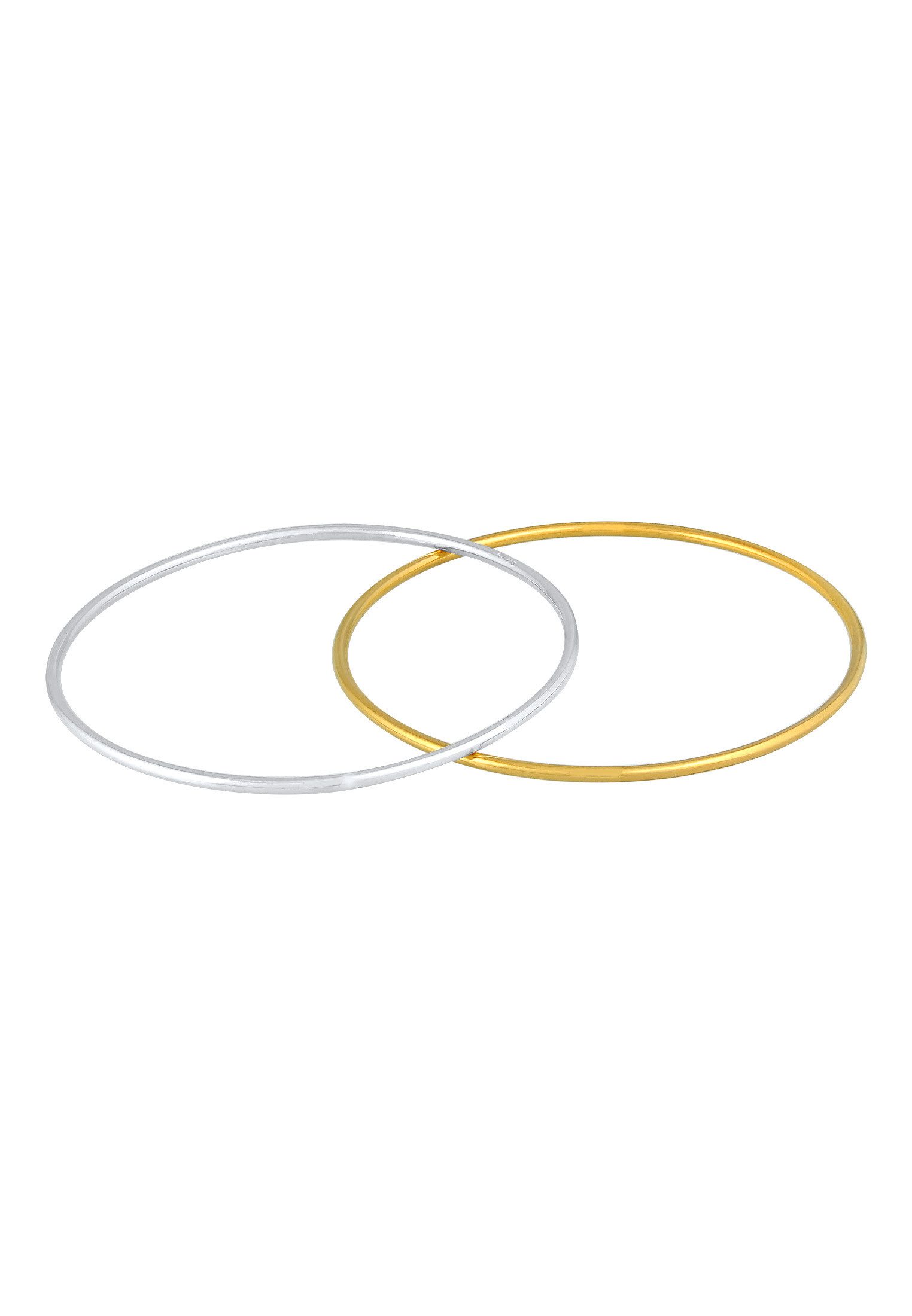 Elli Premium Armreif Armreif Basic Zart Bi-Color 2er Set 925 Silber (kein Set), Bunt