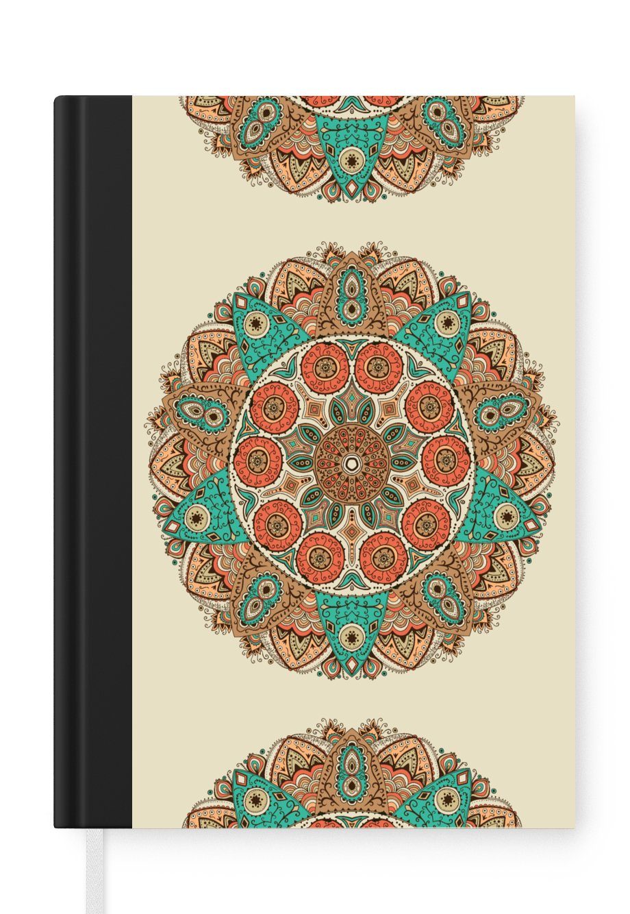 MuchoWow Notizbuch Mandala - Muster - Pfau, Journal, Merkzettel, Tagebuch, Notizheft, A5, 98 Seiten, Haushaltsbuch