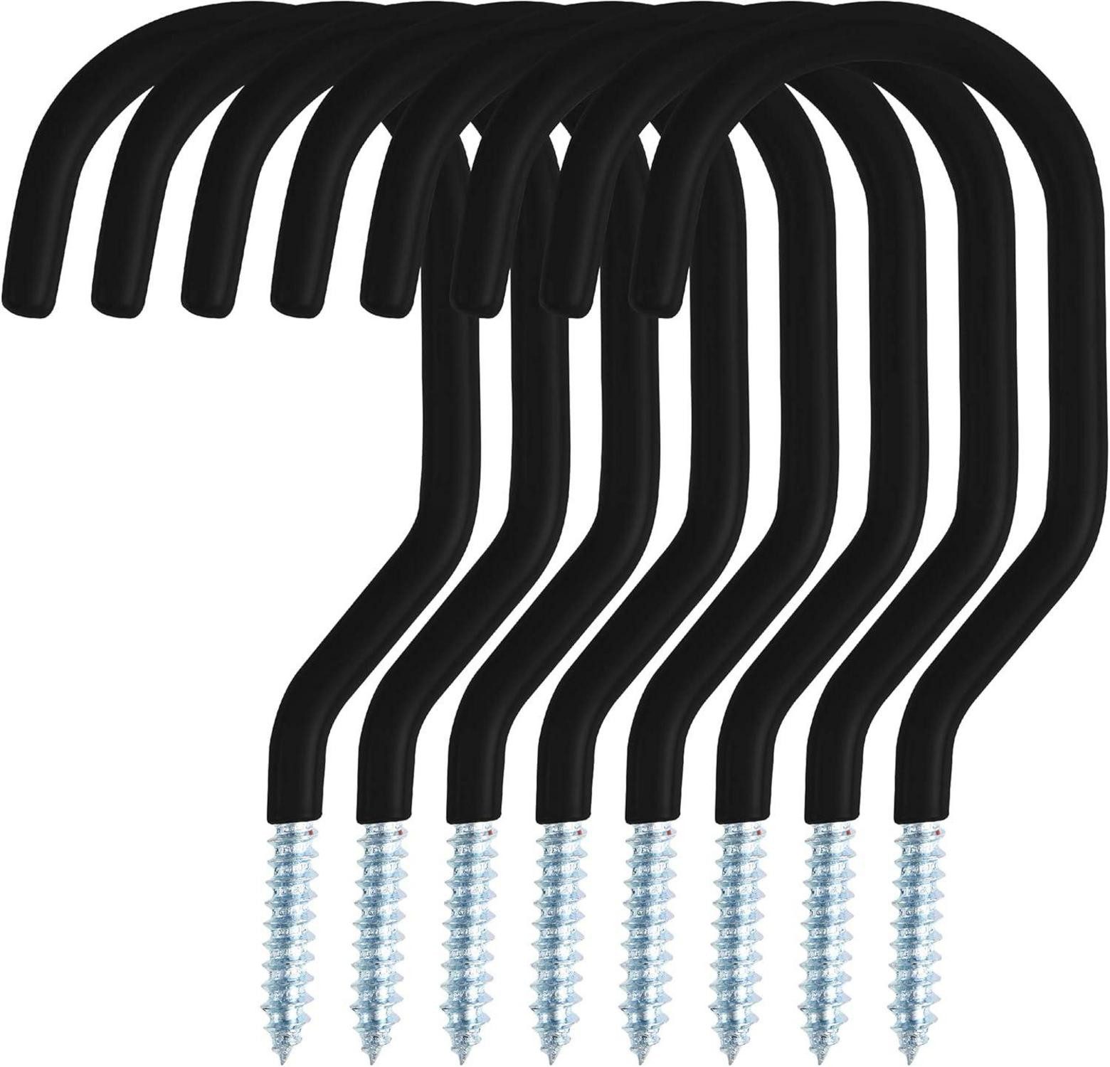 LuxusKollektion Multitool Fahrradhaken 8er Set PVC-beschichtet Schwerlast Wandhalterung Schwarz